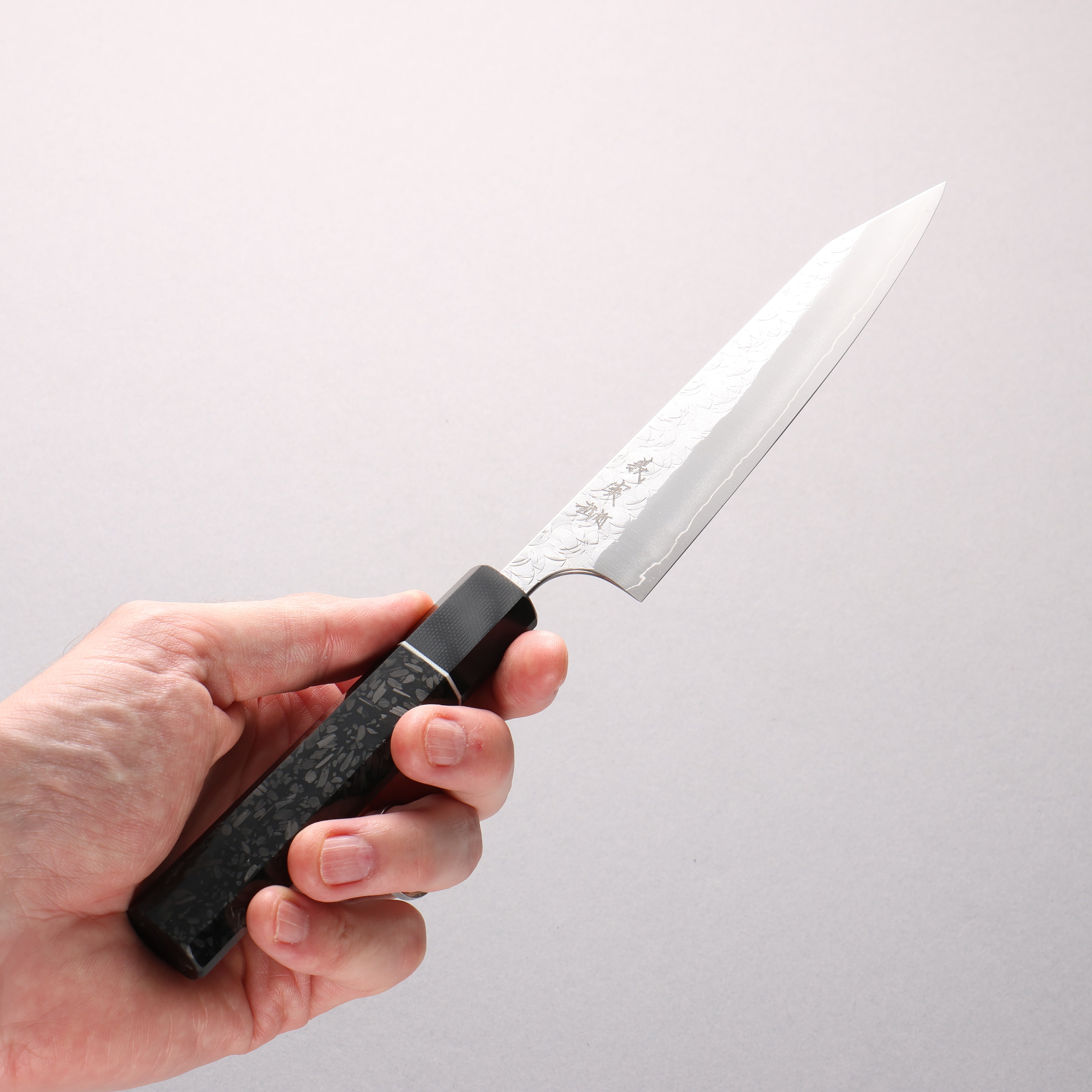 Yoshimi Kato Minamo SG2 Hammered Petty-Utility 120mm Carbon Fiber (ferrule: G10) Handle