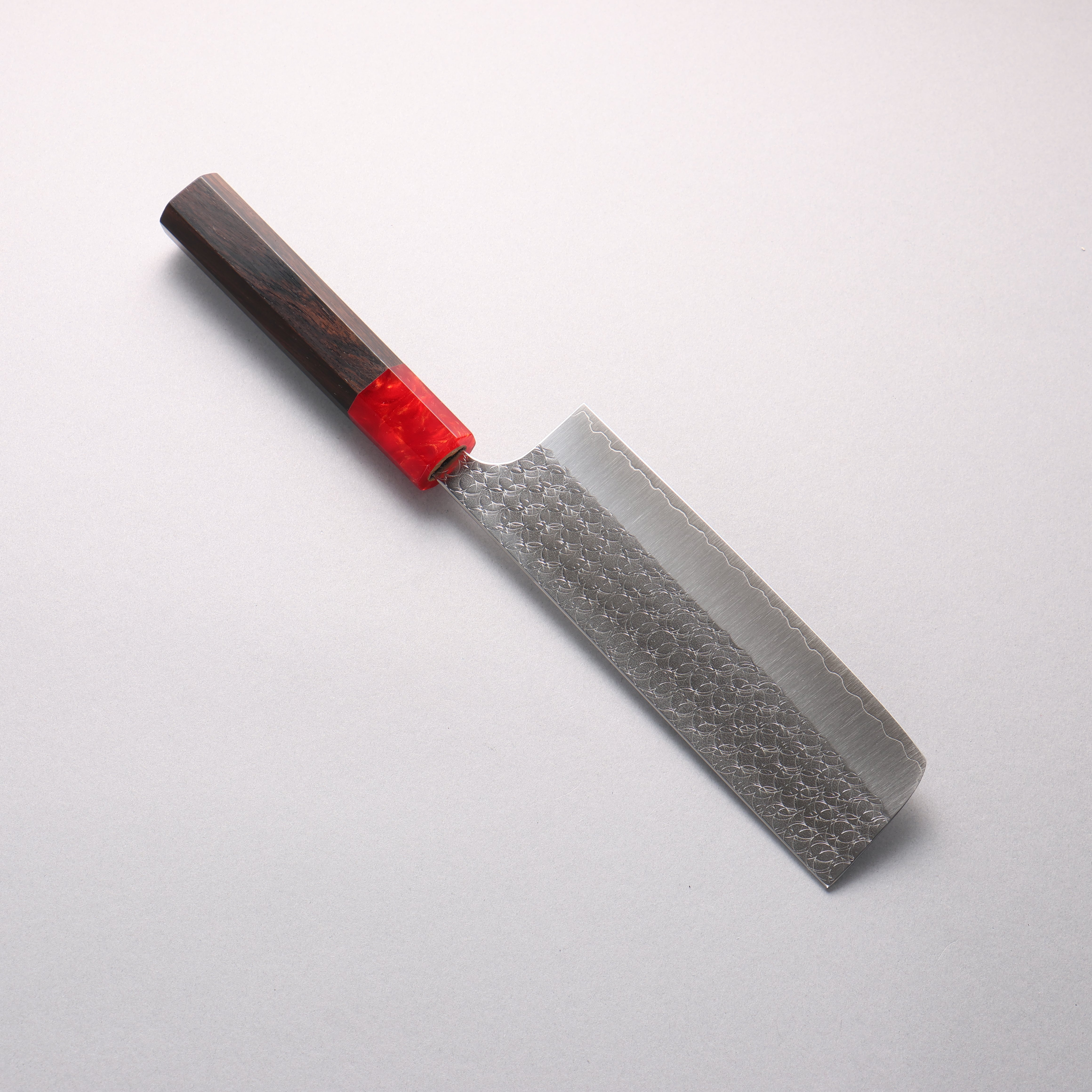 Yoshimi Kato Minamo SG2 Hammered Nakiri 165mm Ebony (ferrule: Red Resin) Handle