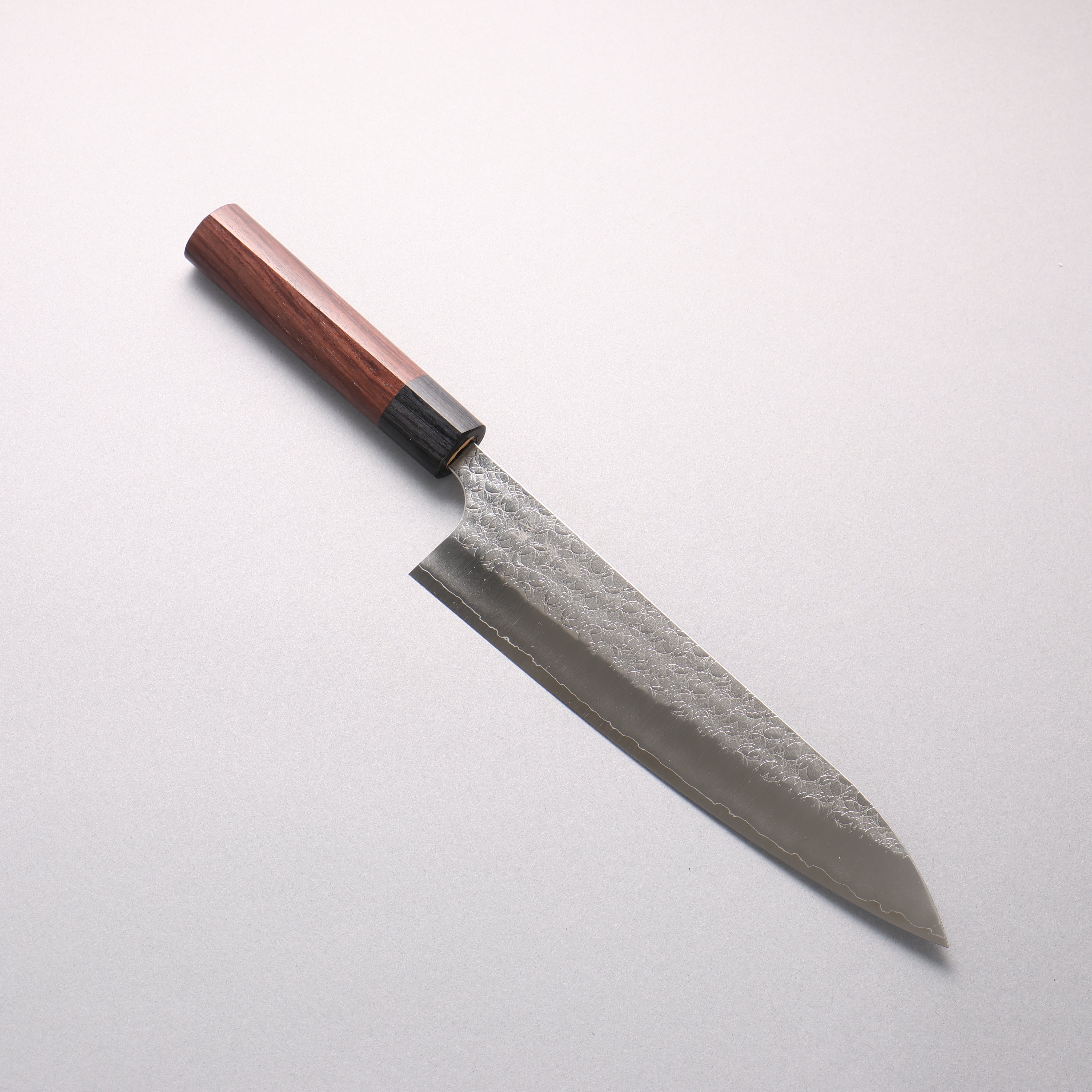 Yoshimi Kato Minamo SG2 Hammered Gyuto 210mm Rosewood (Ferrule: Black Pakka Wood) Handle