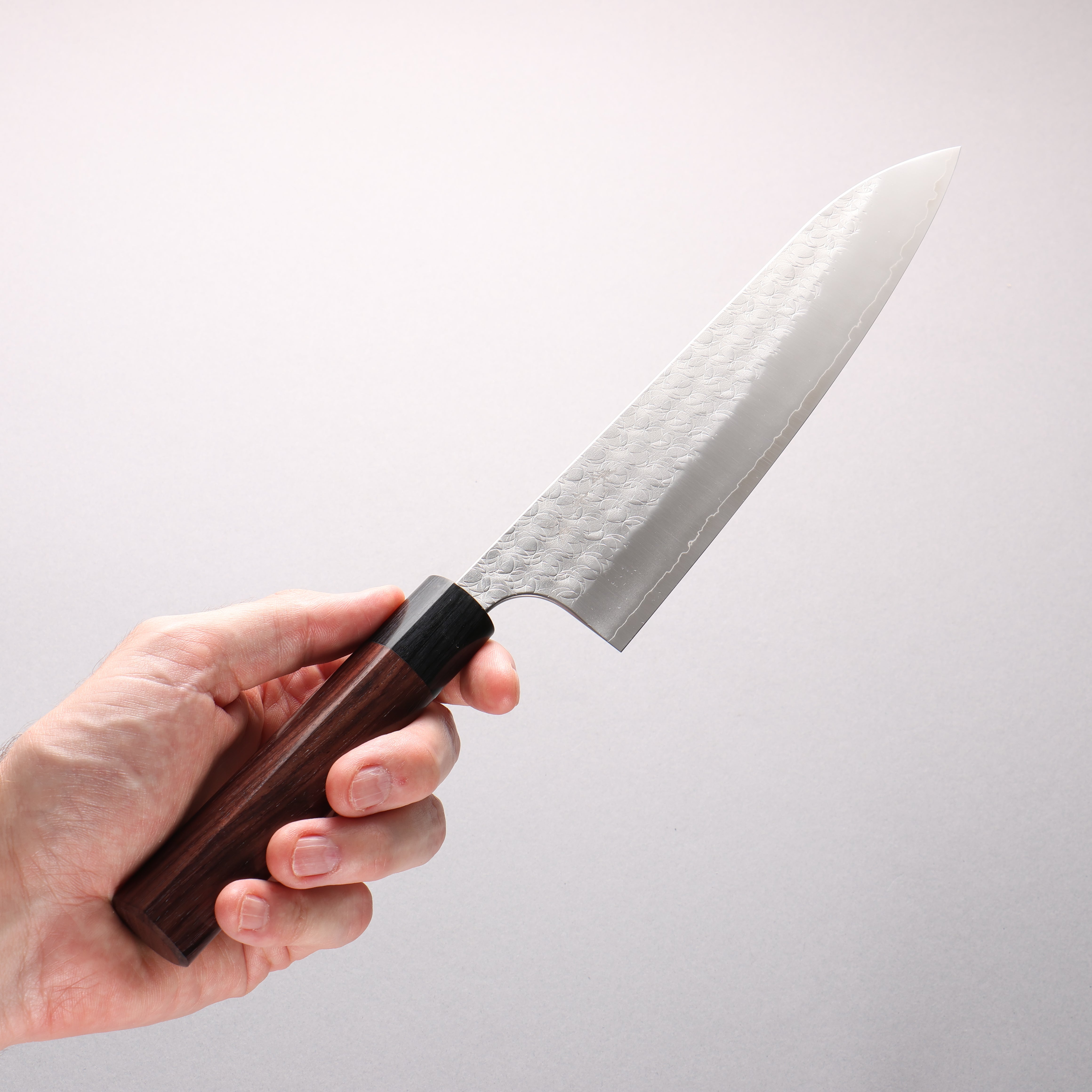 Yoshimi Kato Minamo SG2 Hammered Gyuto 210mm Rosewood (Ferrule: Black Pakka Wood) Handle