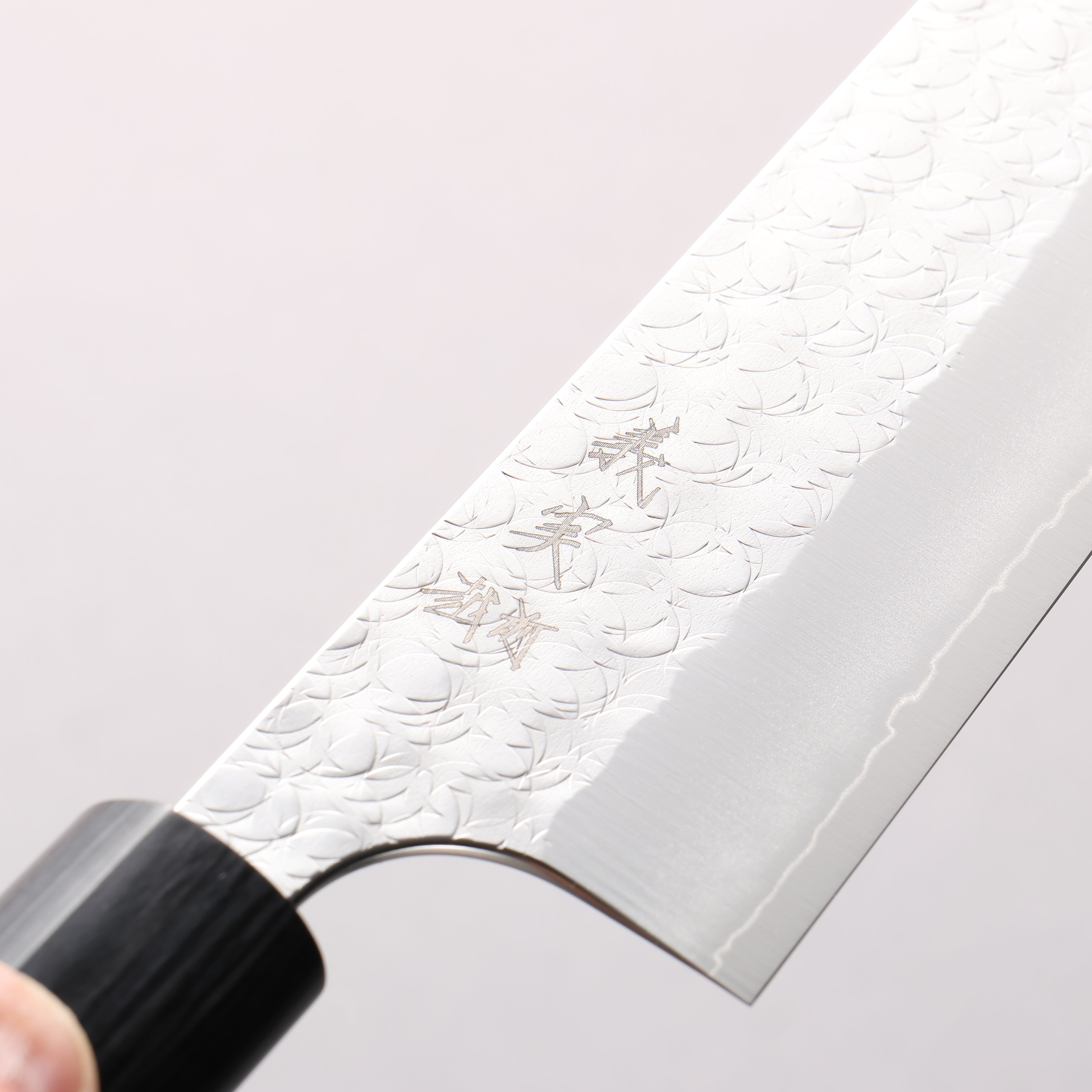 Yoshimi Kato Minamo SG2 Hammered Kiritsuke Gyuto 210mm Rosewood (Ferrule: Black Pakka Wood) Handle