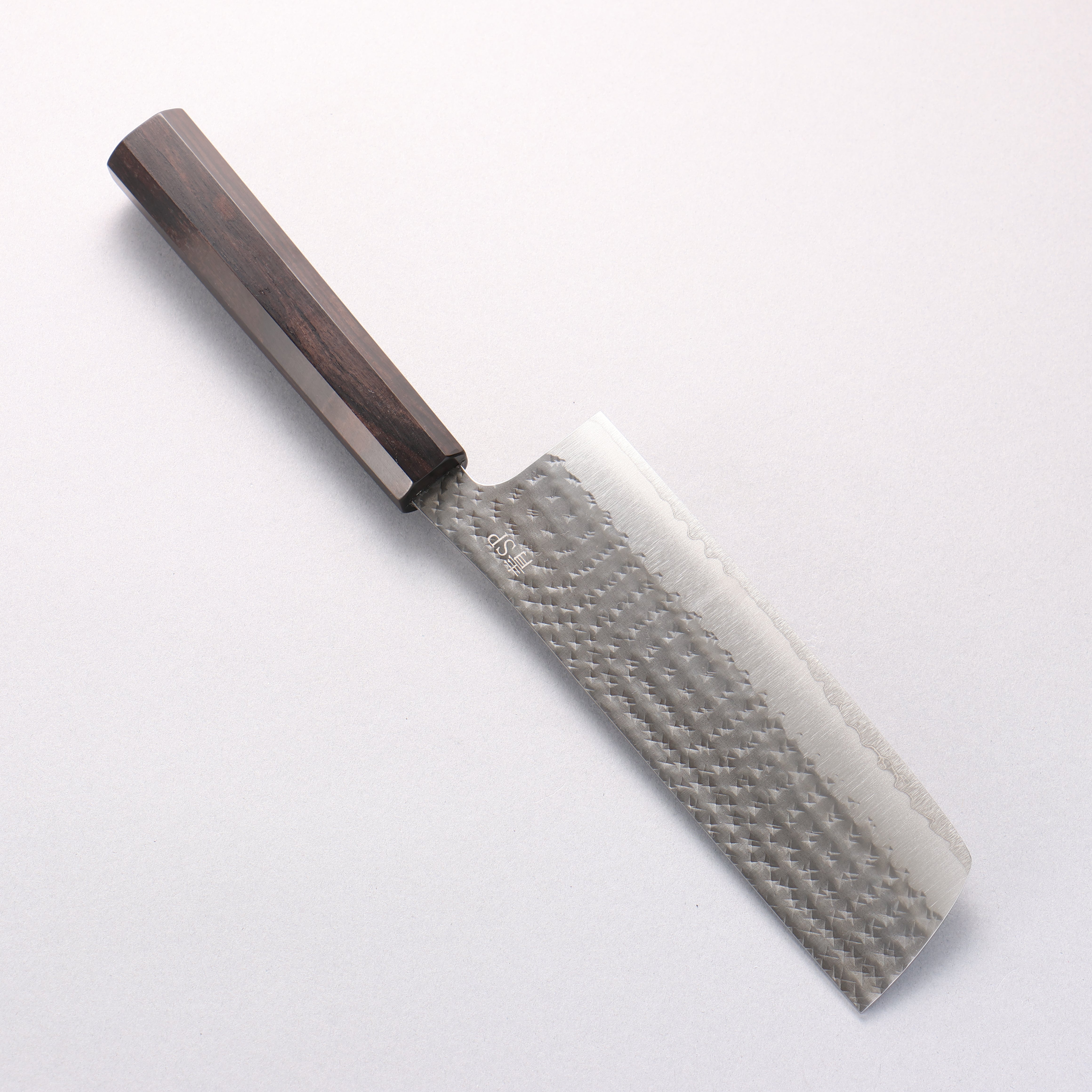 Yu Kurosaki Senko Ei Blue Super Hammered Black Nakiri 165mm Ebony Wood Handle - Seisuke Knife