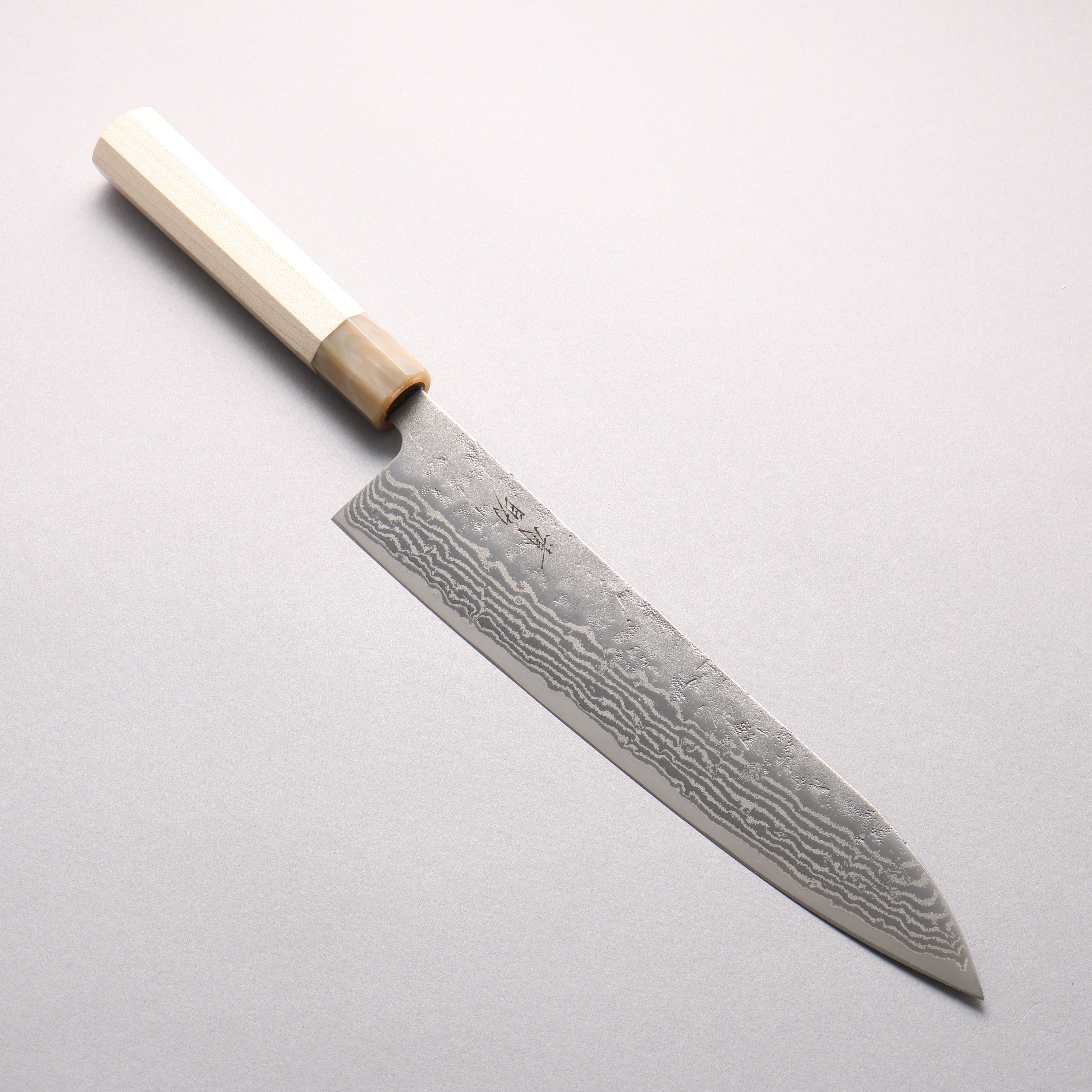Seisuke Swedish Steel-stn Damascus Washiji Gyuto 240mm Magnolia Handle