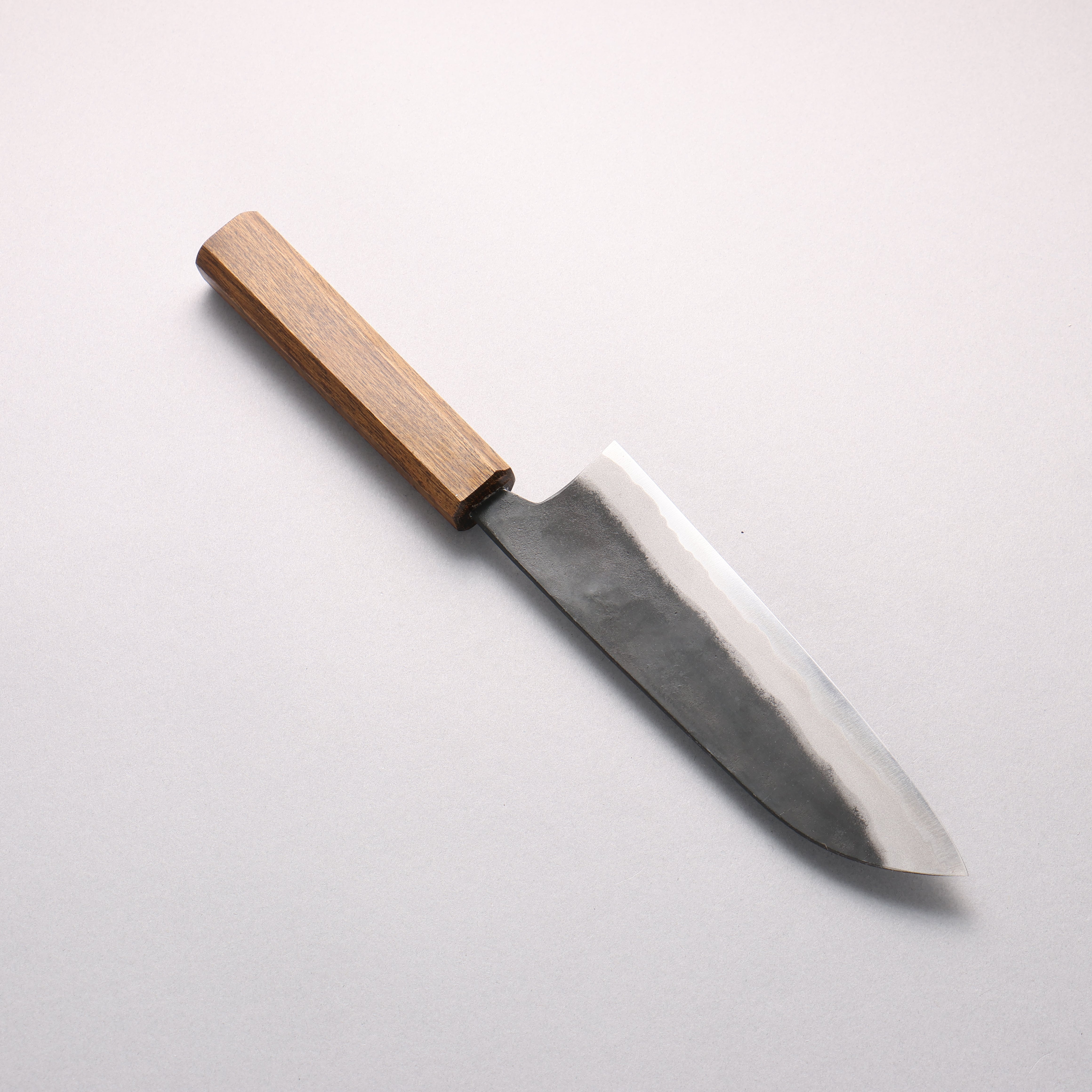 Kyohei Shindo Blue Steel Black Finished Santoku 170mm Live oak Lacquered Handle - Seisuke Knife