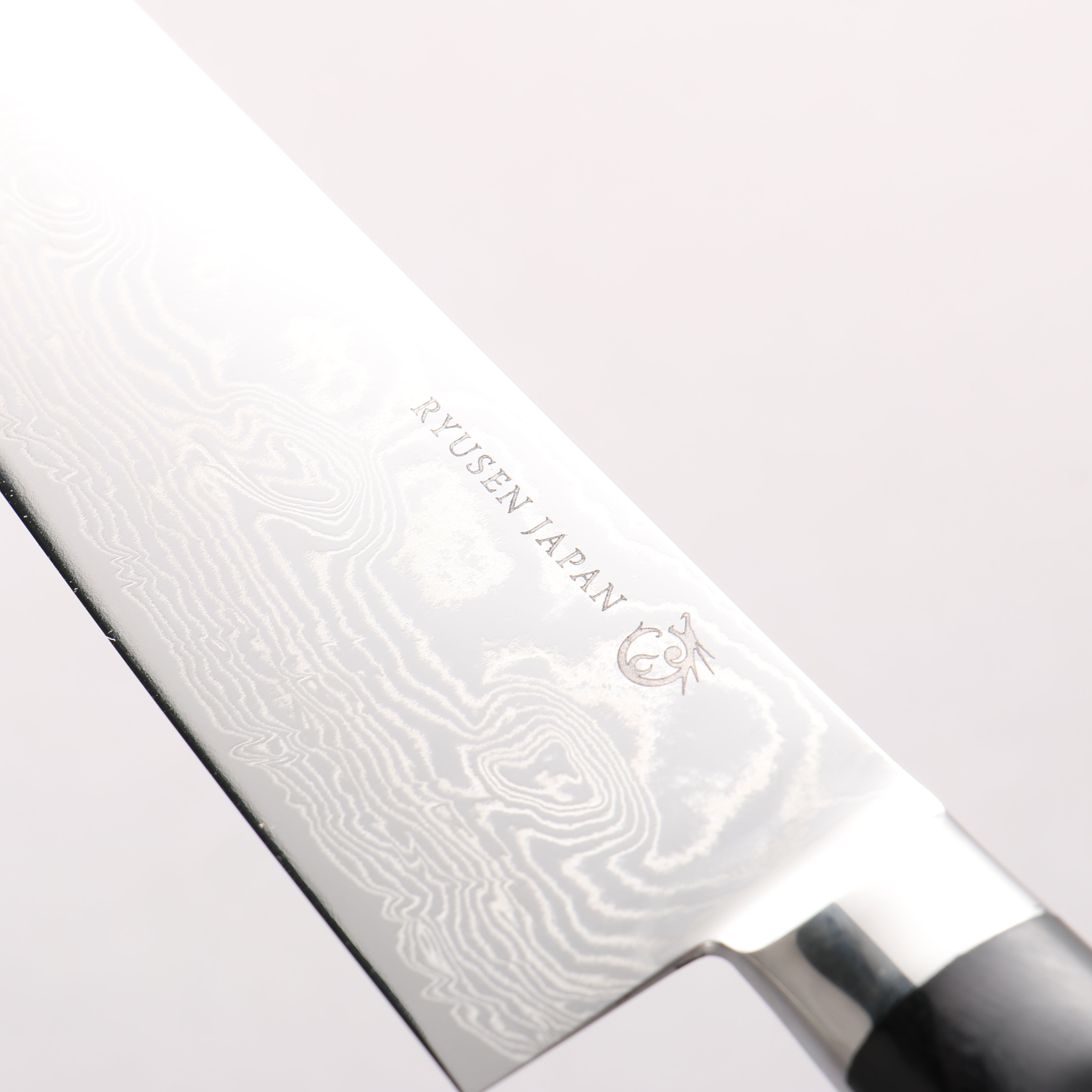 Ryusen Bonten Unryu VG10 63 Layer Damascus Gyuto 180mm Black Pakka wood Handle