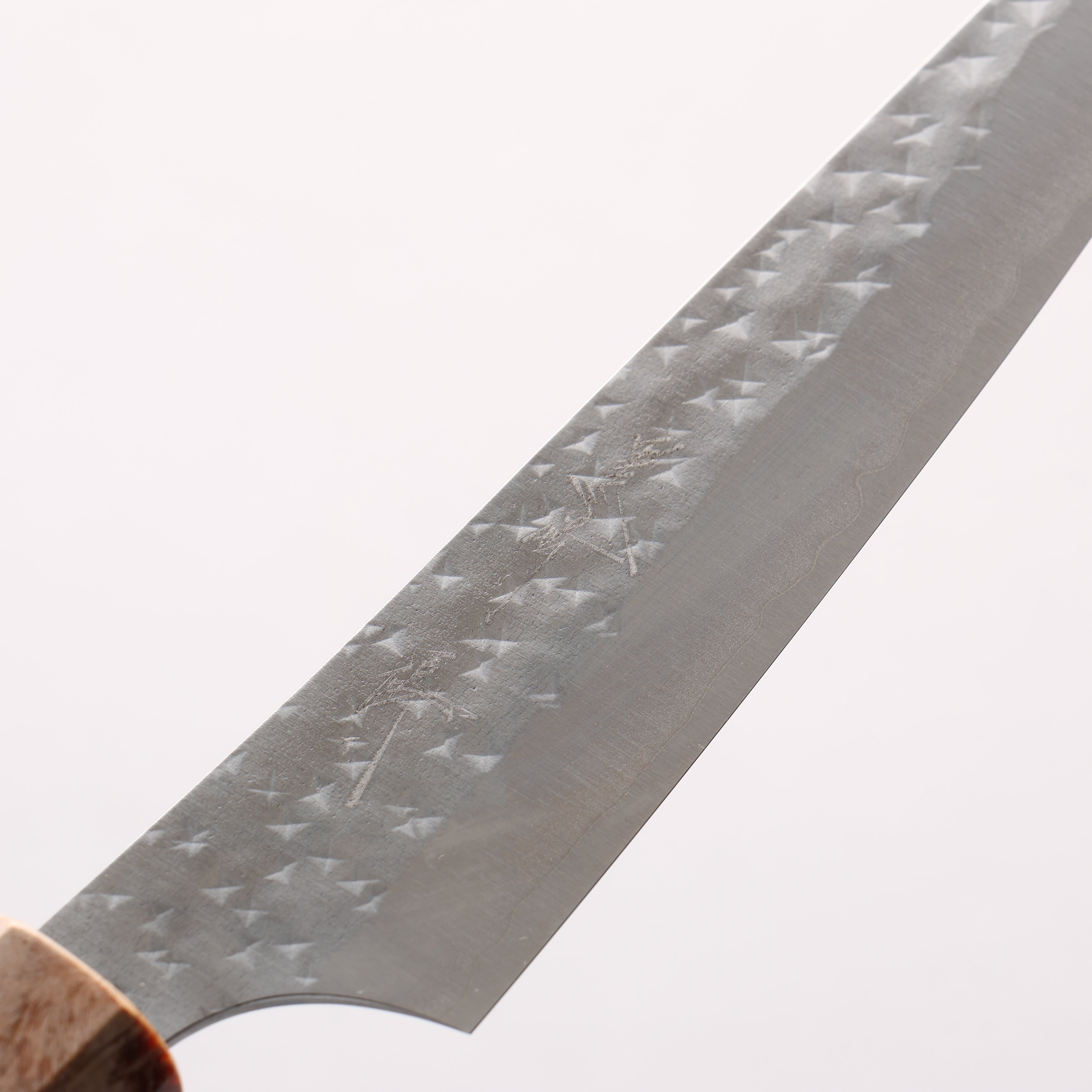 Yu Kurosaki Kokusen Blue Super Hammered Petty-Utility 130mm Brown Stabilized Wood (White Ring) Handle