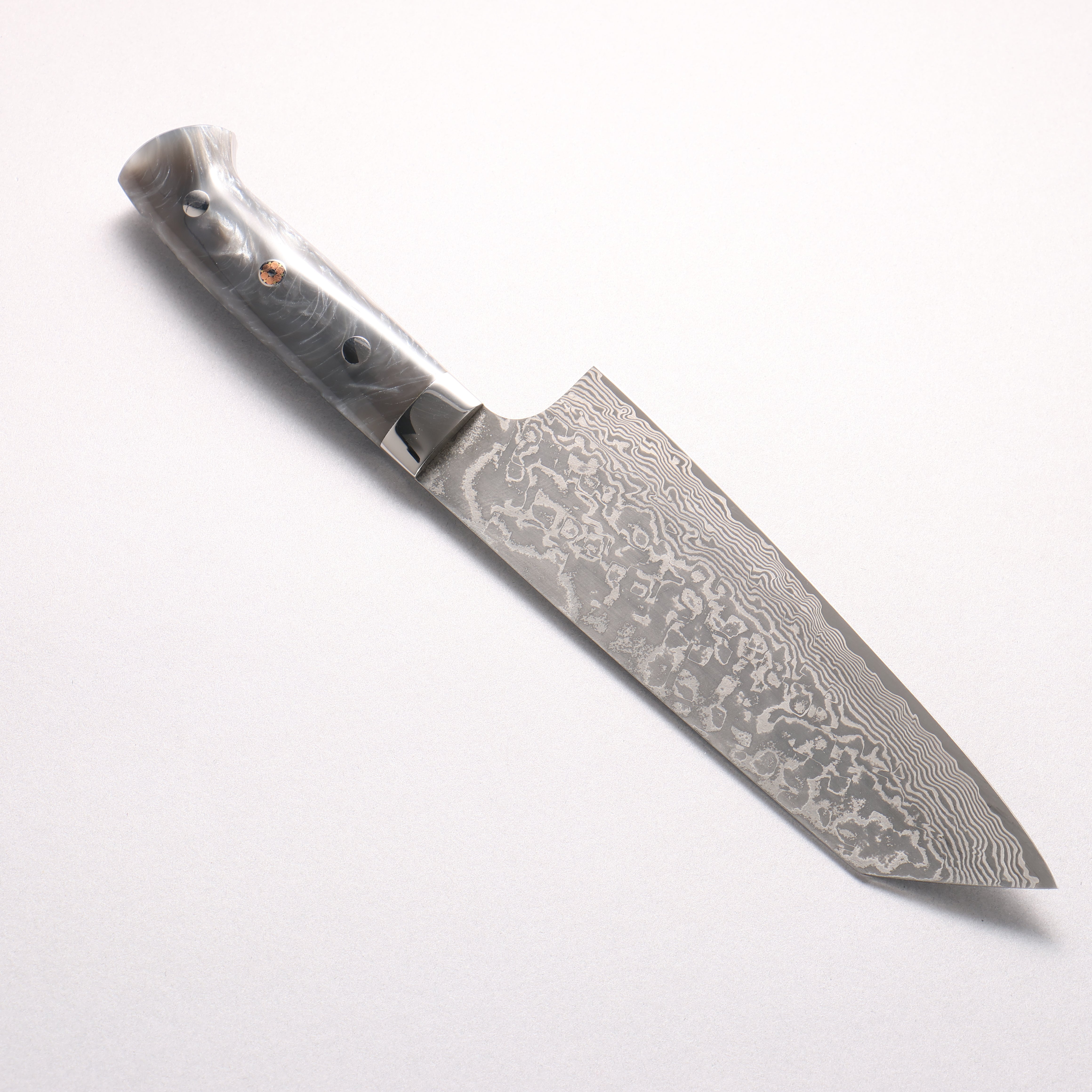 Takeshi Saji SG2 Black Damascus Bunka 180mm Grey Marble Acrylic Handle
