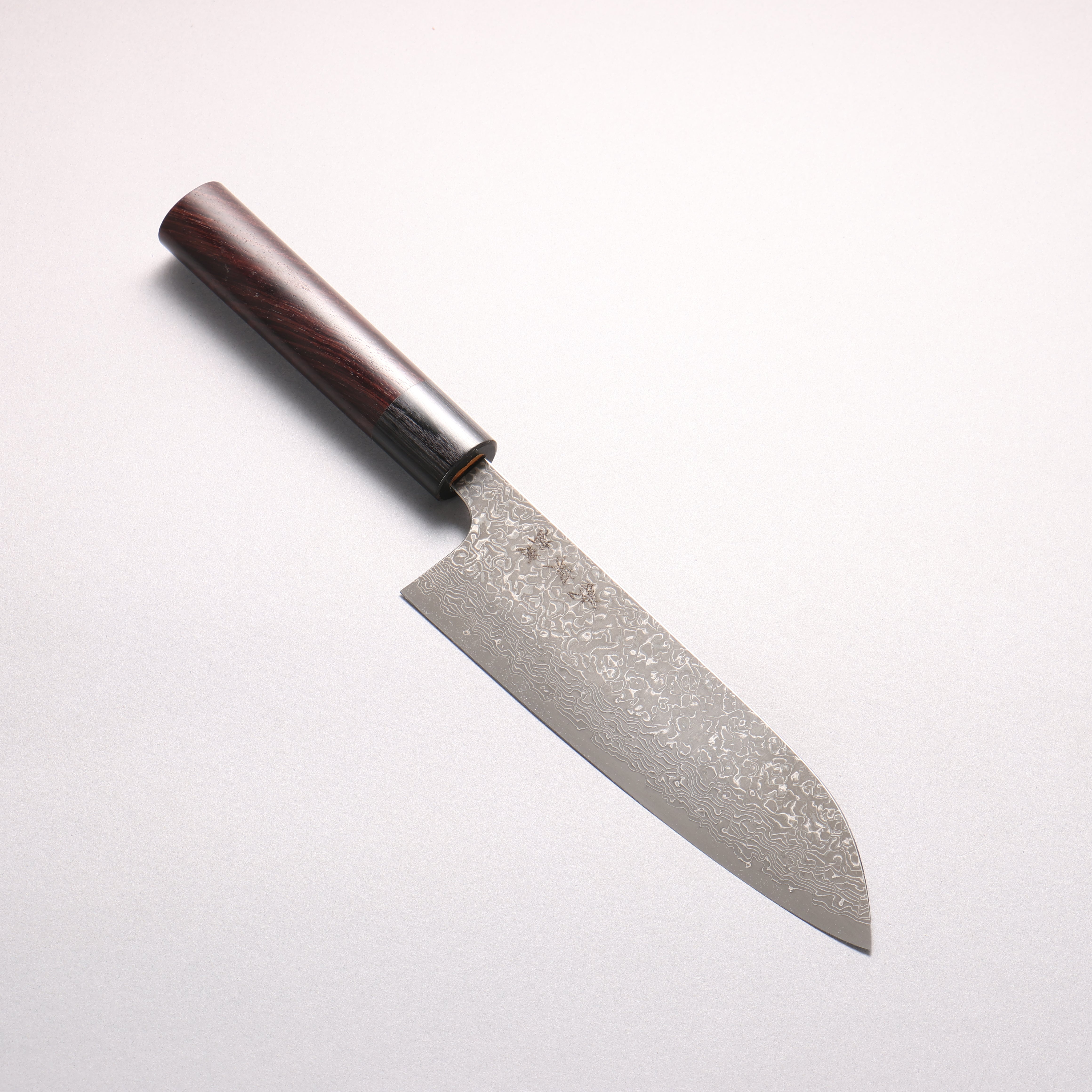 Yoshimi Kato VG10 Black Damascus Santoku 170mm Rosewood (ferrule: Black Pakka wood) Maru Handle