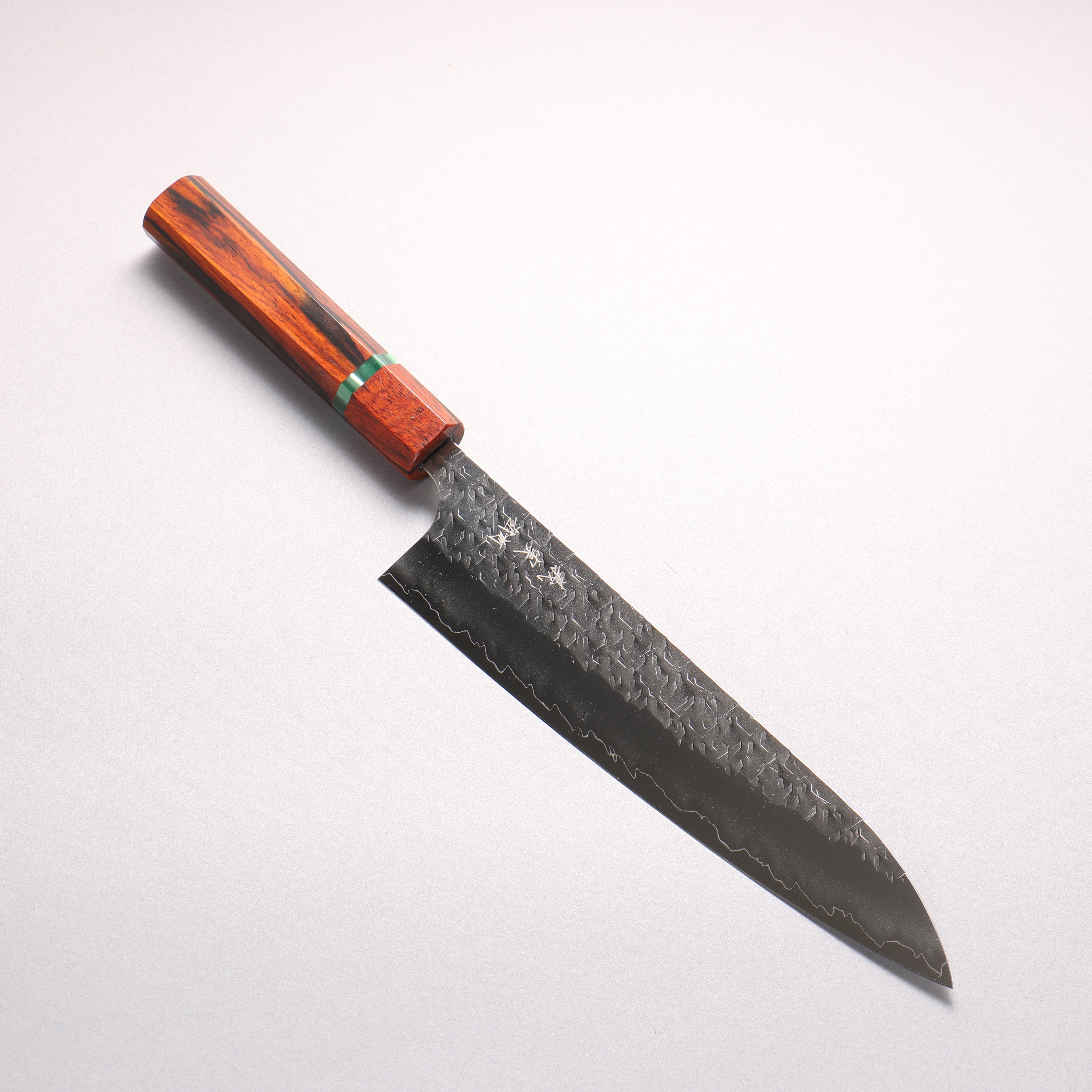 Yoshimi Kato Hyo SG2 Hammered Gyuto 210mm Rosewood (ferrule: Black Pakka wood) Shinogi Handle