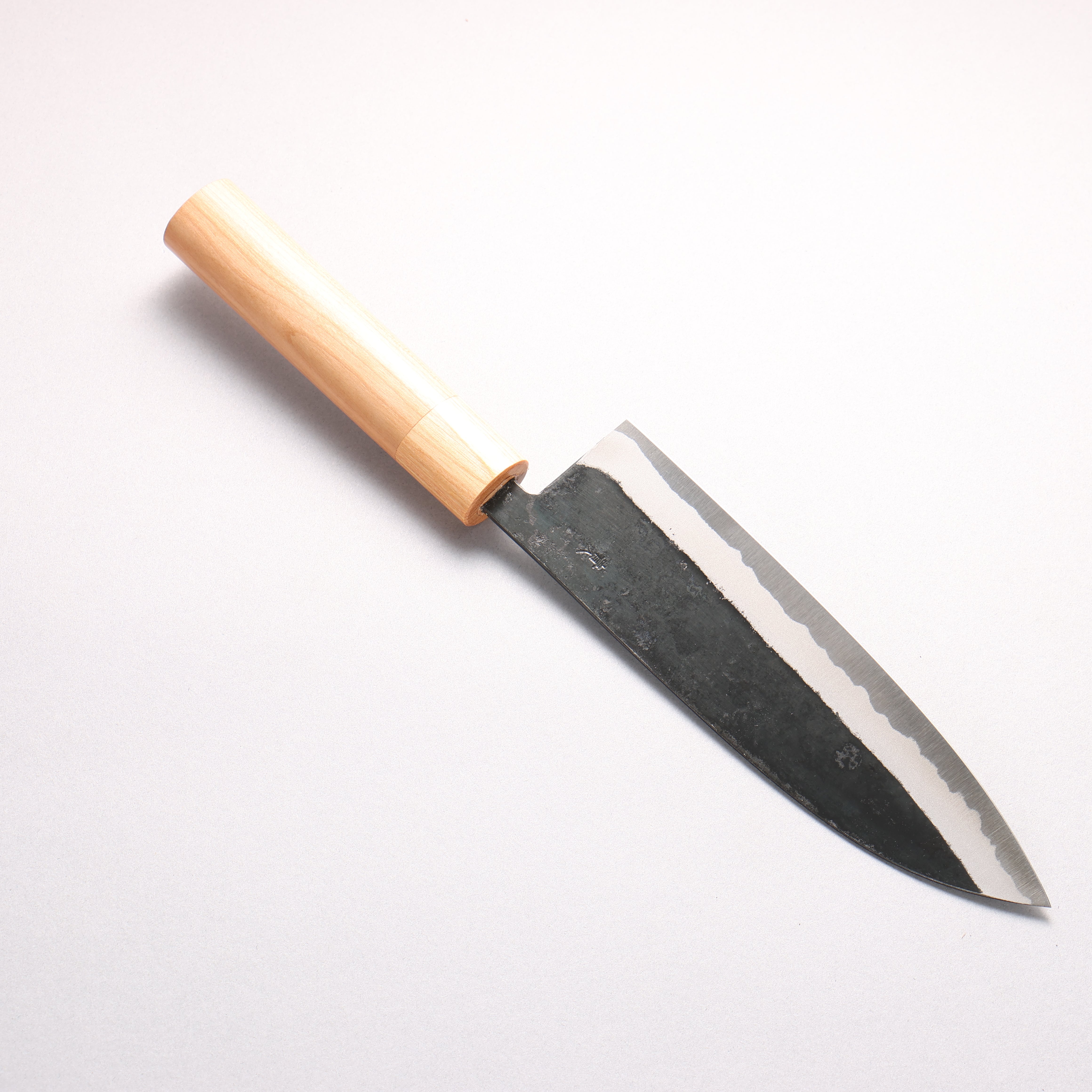 Kouki Blue Steel No.2 Black Finished Santoku 180mm American Cherry Handle