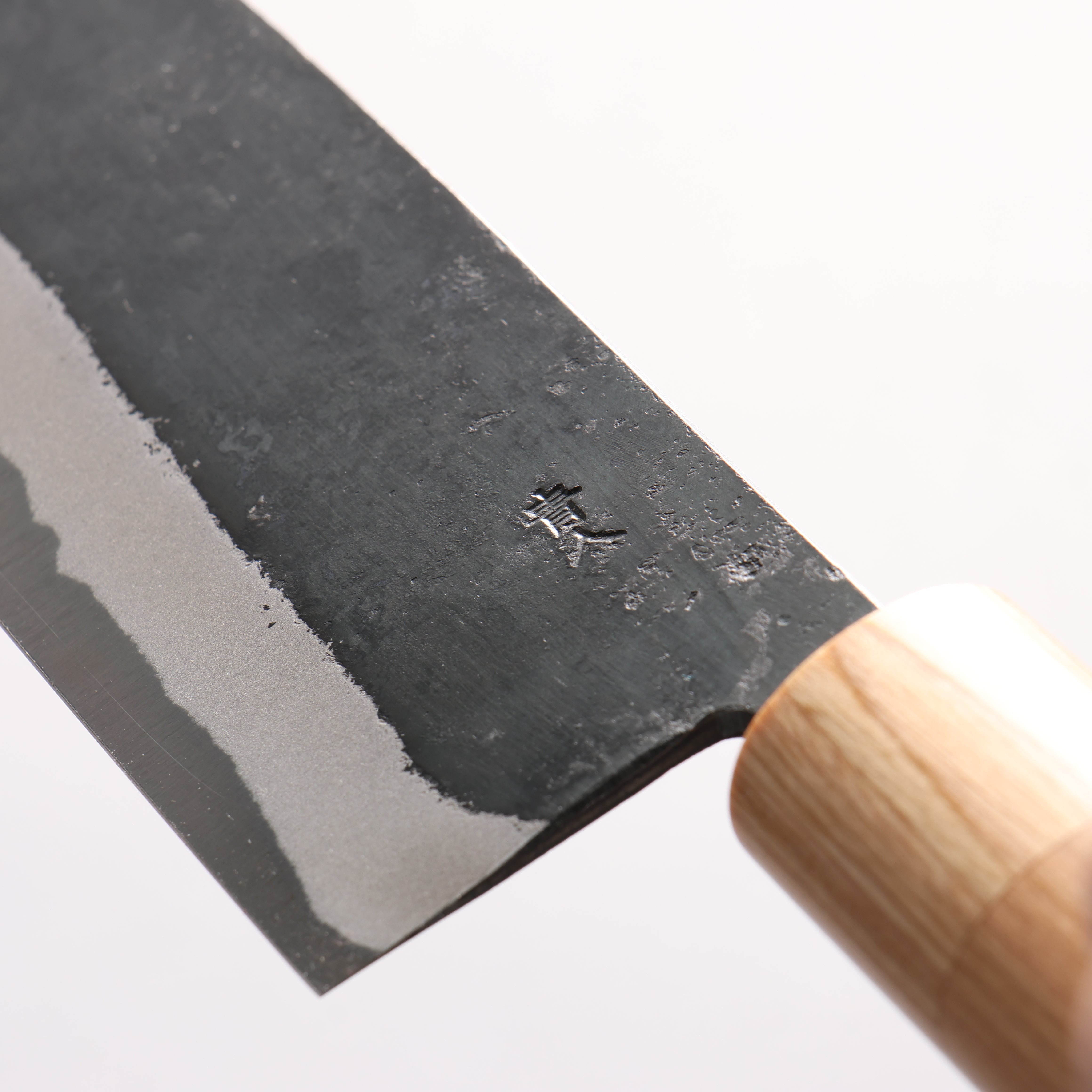 Kouki Blue Steel No.2 Black Finished Santoku 180mm American Cherry Handle