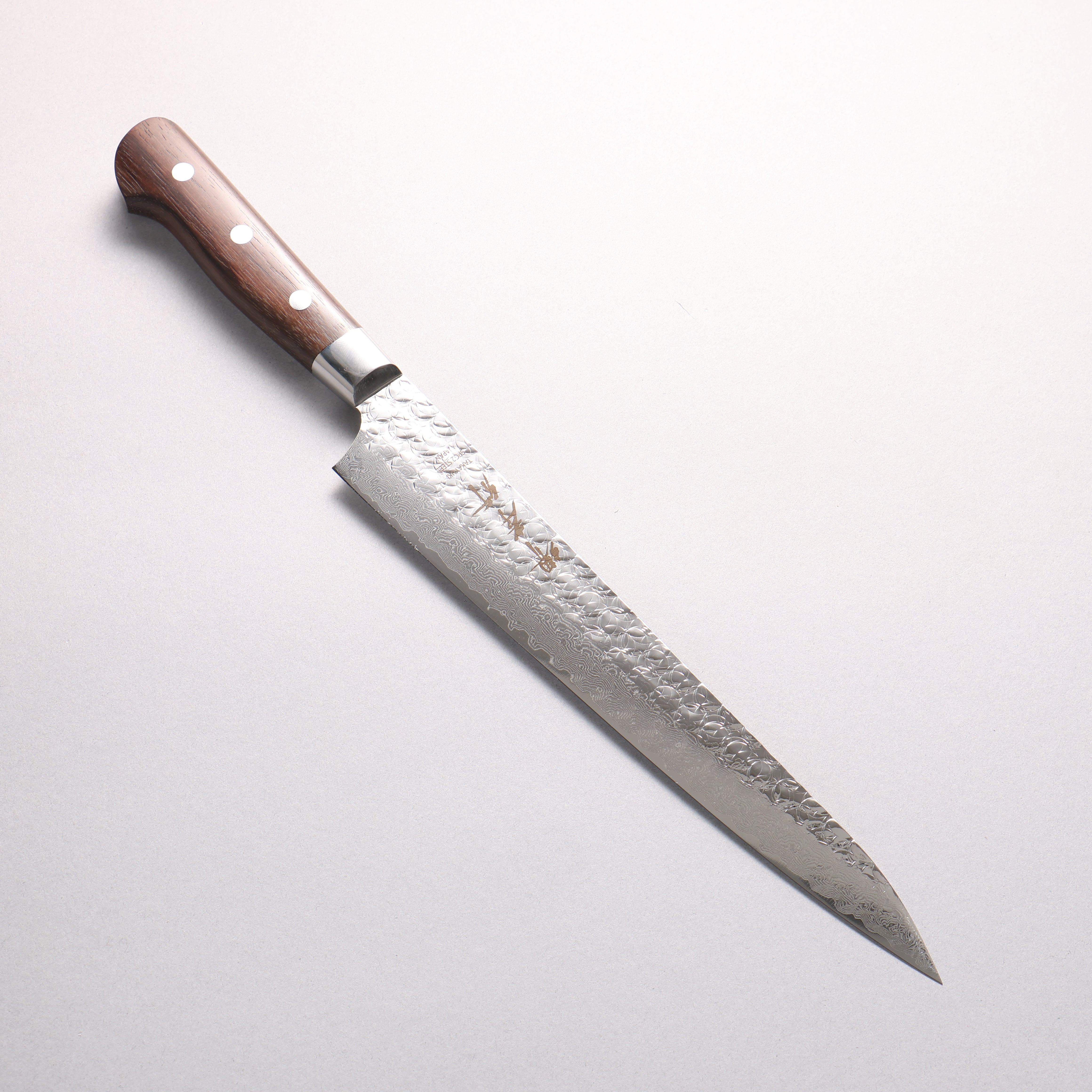 Sakai Takayuki SG2 Hammered Damascus Migaki Finished Sujihiki 240mm Rosewood Handle