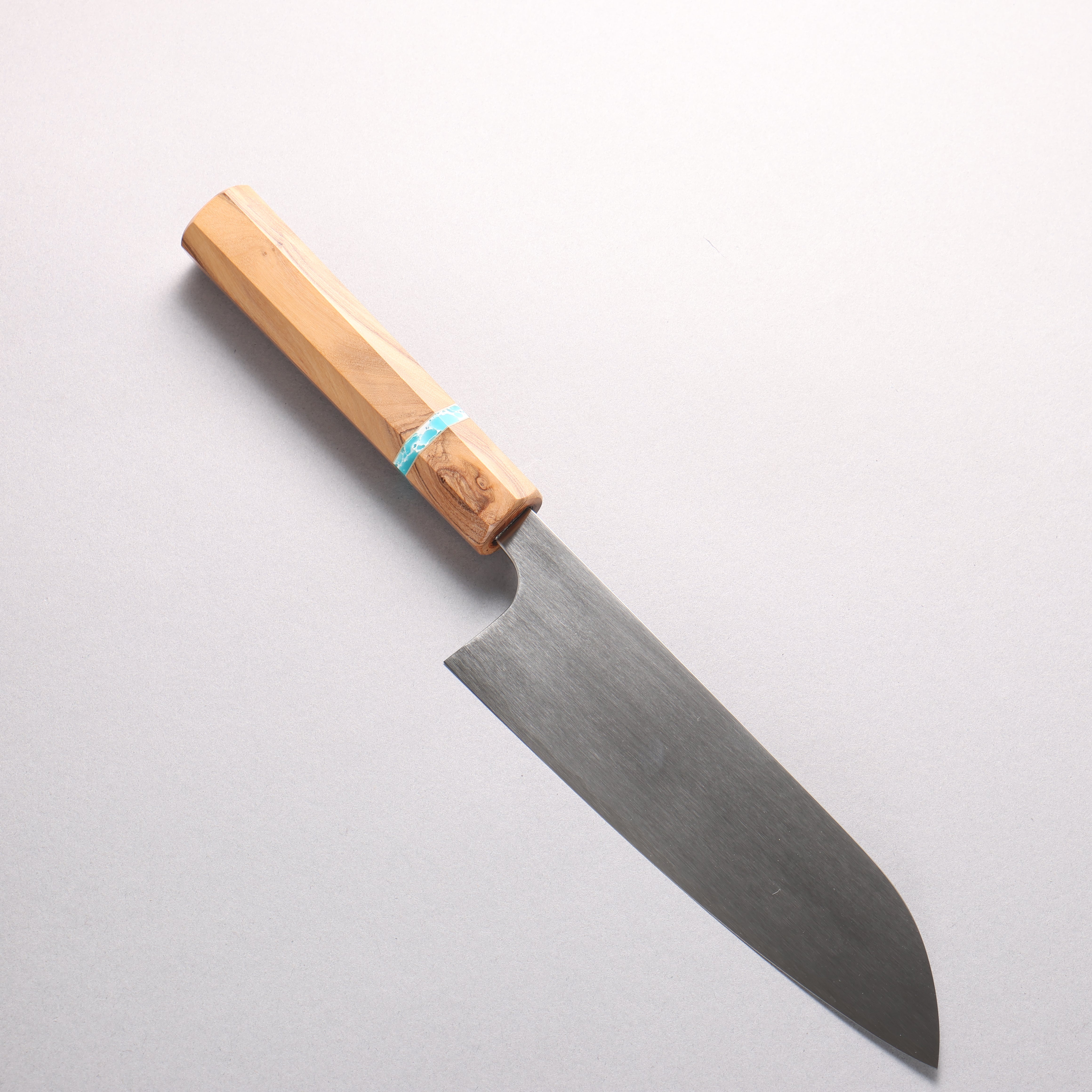 Anryu Suiran VG10 Migaki Finished Santoku 170mm Olive Tree (Turquoise Ring) Handle