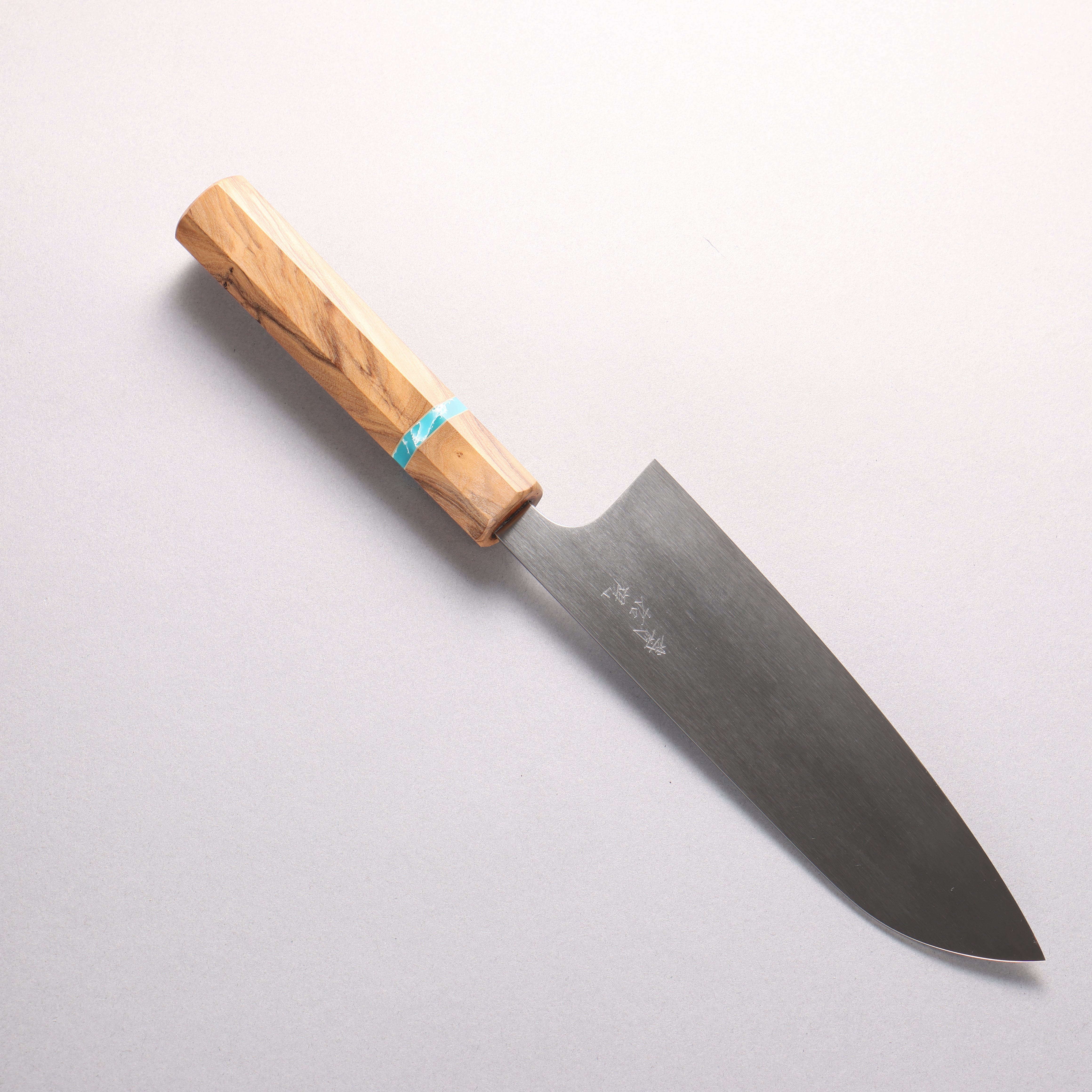 Anryu Suiran VG10 Migaki Finished Santoku 170mm Olive Tree (Turquoise Ring) Handle