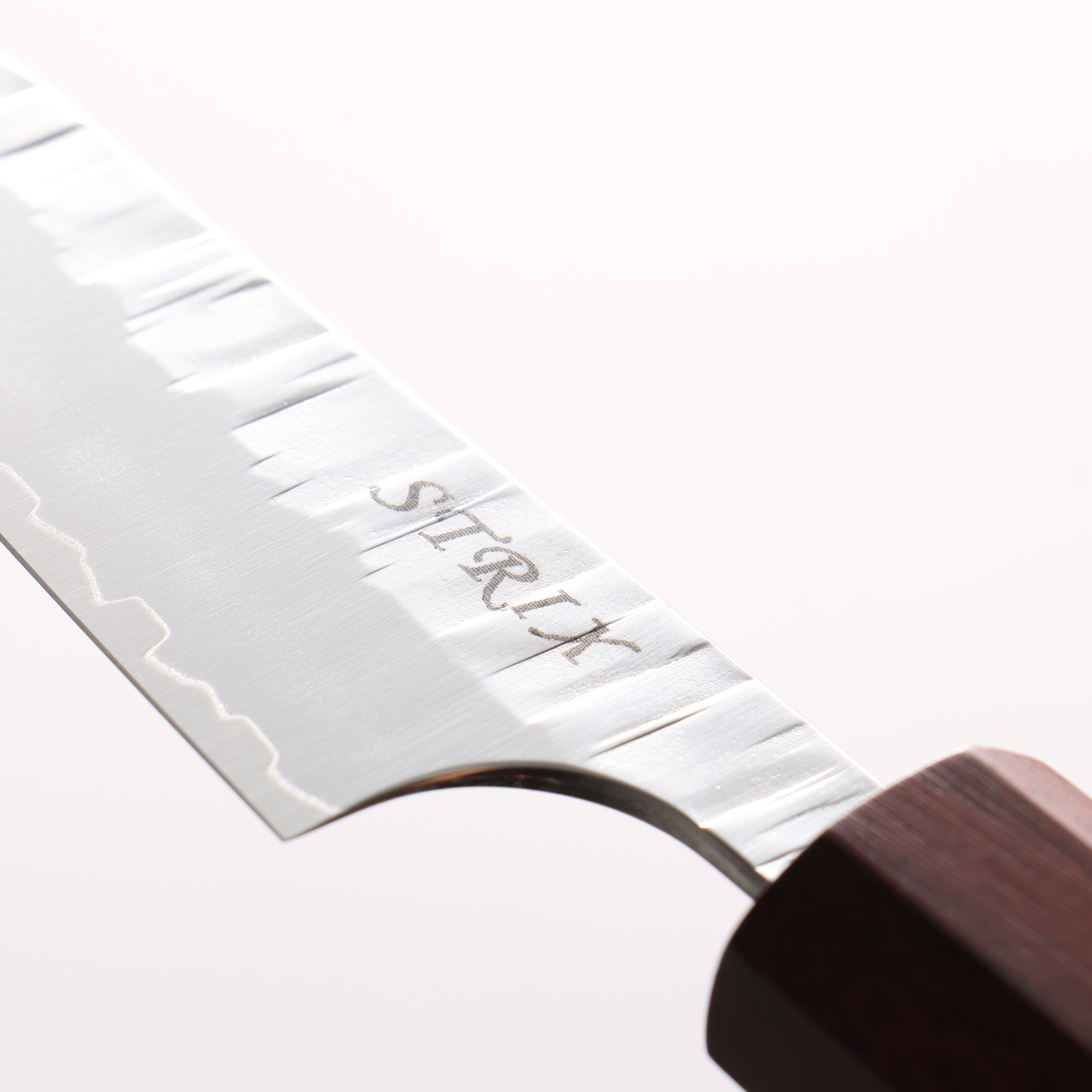 Yoshimi Kato Kasuri SPG STRIX Hammered Kiritsuke Paring 80mm Ebony (ferrule: Sandalwood) Handle