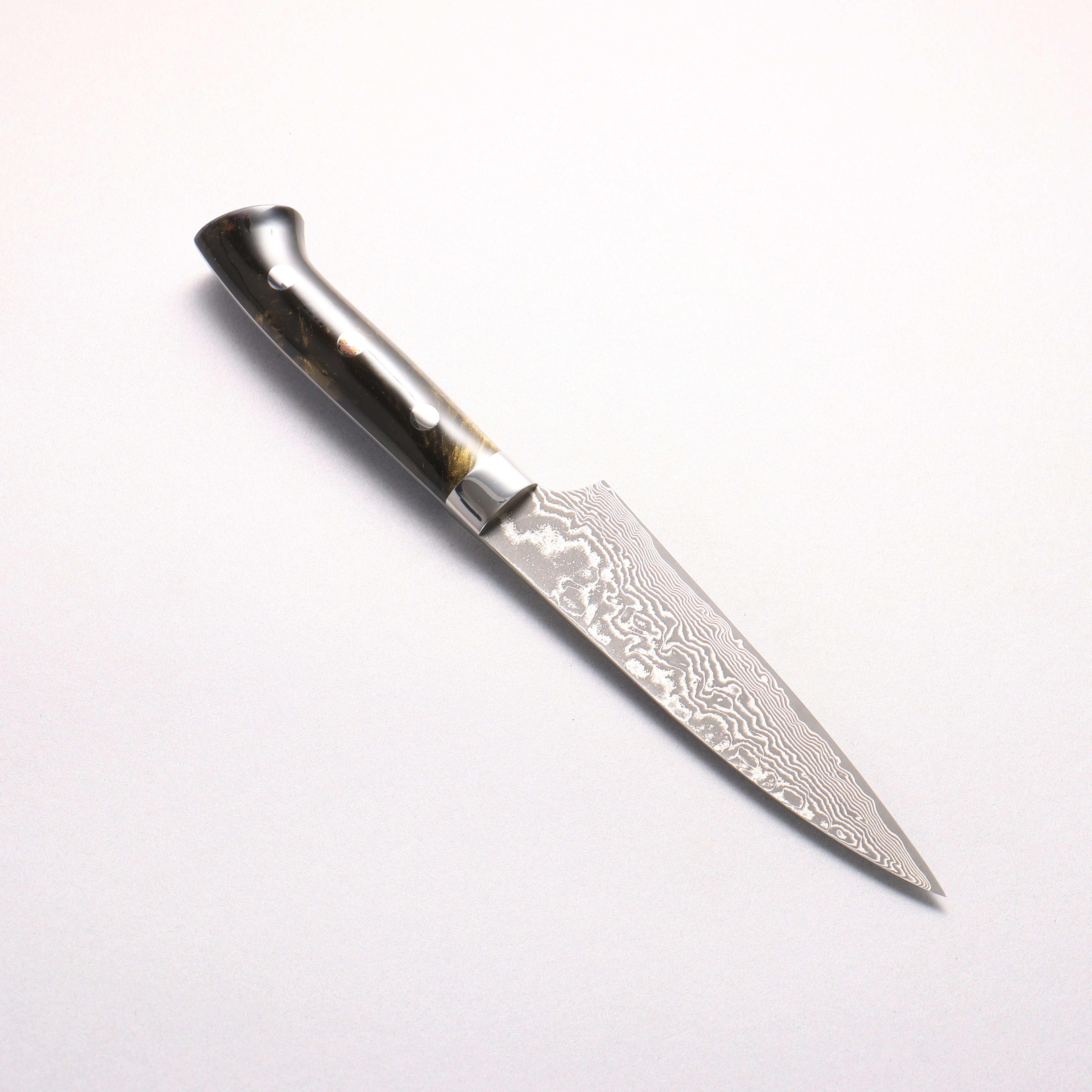 Takeshi Saji SG2 Black Damascus Petty-Utility 130mm Black With Gold Color Marble Acrylic Handle