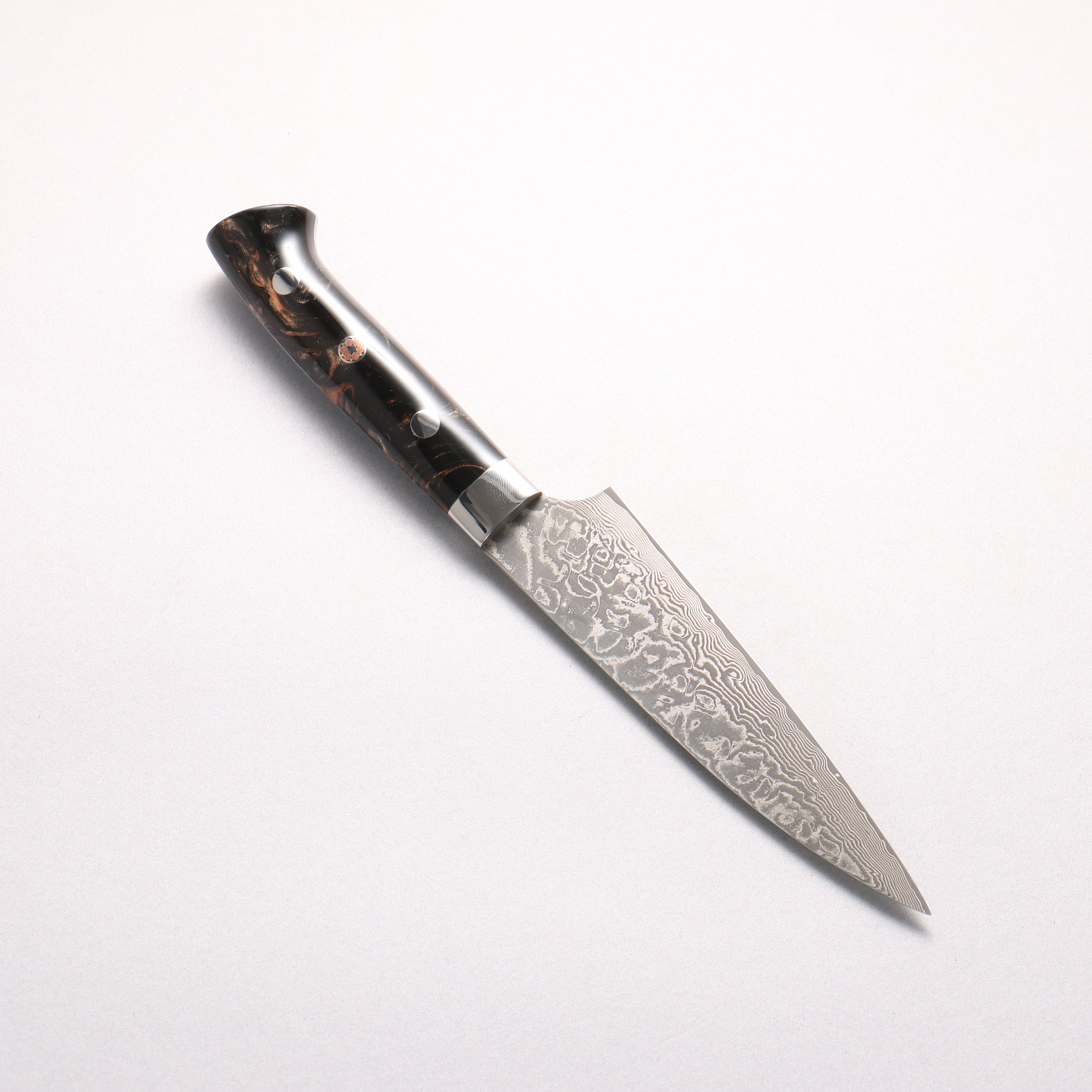 Takeshi Saji SG2 Black Damascus Petty-Utility 130mm Black With Copper Color Marble Acrylic Handle