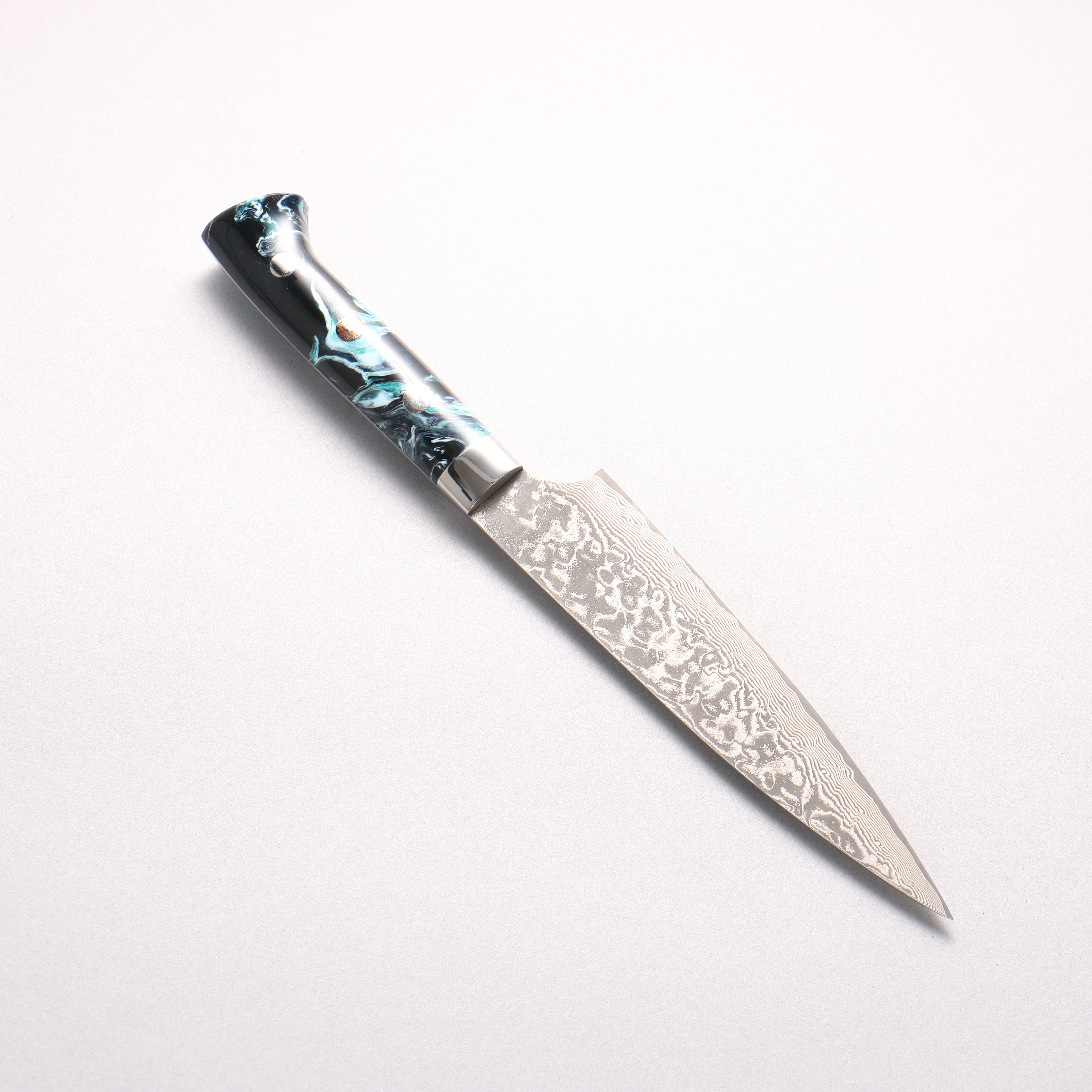 Takeshi Saji SG2 Black Damascus Petty-Utility 150mm White Blue Black Acrylic Handle