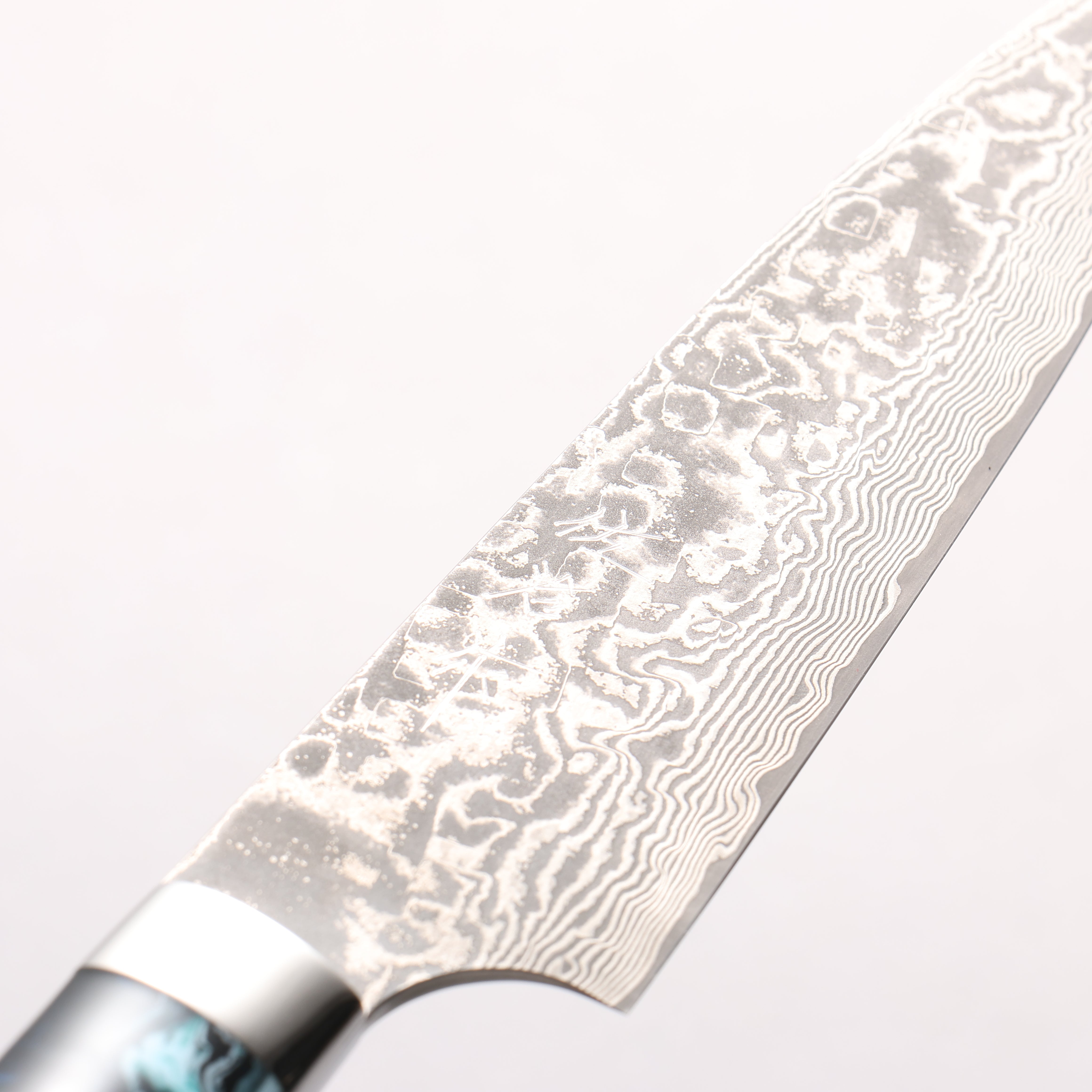 Takeshi Saji SG2 Black Damascus Petty-Utility 150mm White Blue Black Acrylic Handle