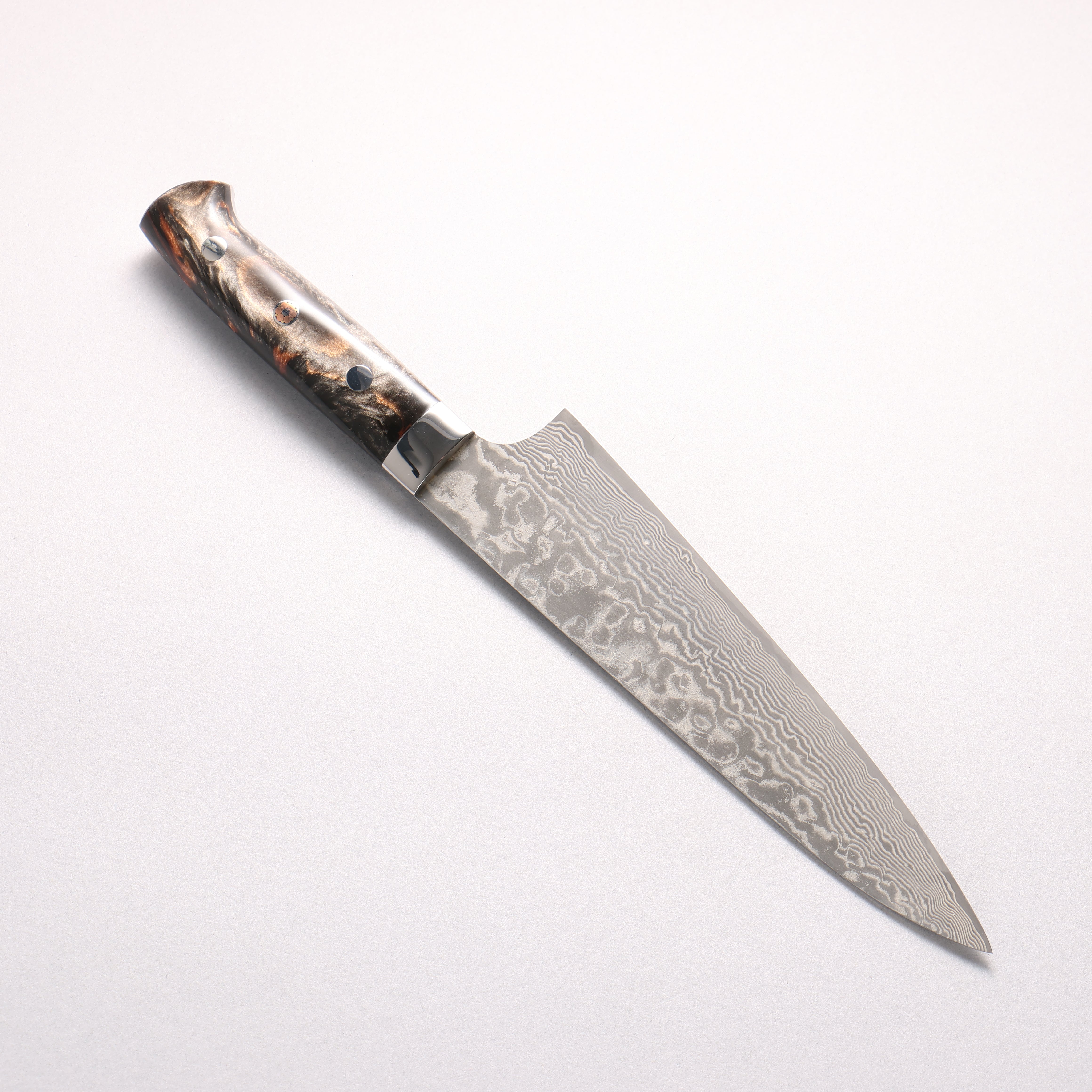 Takeshi Saji SG2 Black Damascus Gyuto 180mm Black With Copper Color Marble Acrylic Handle