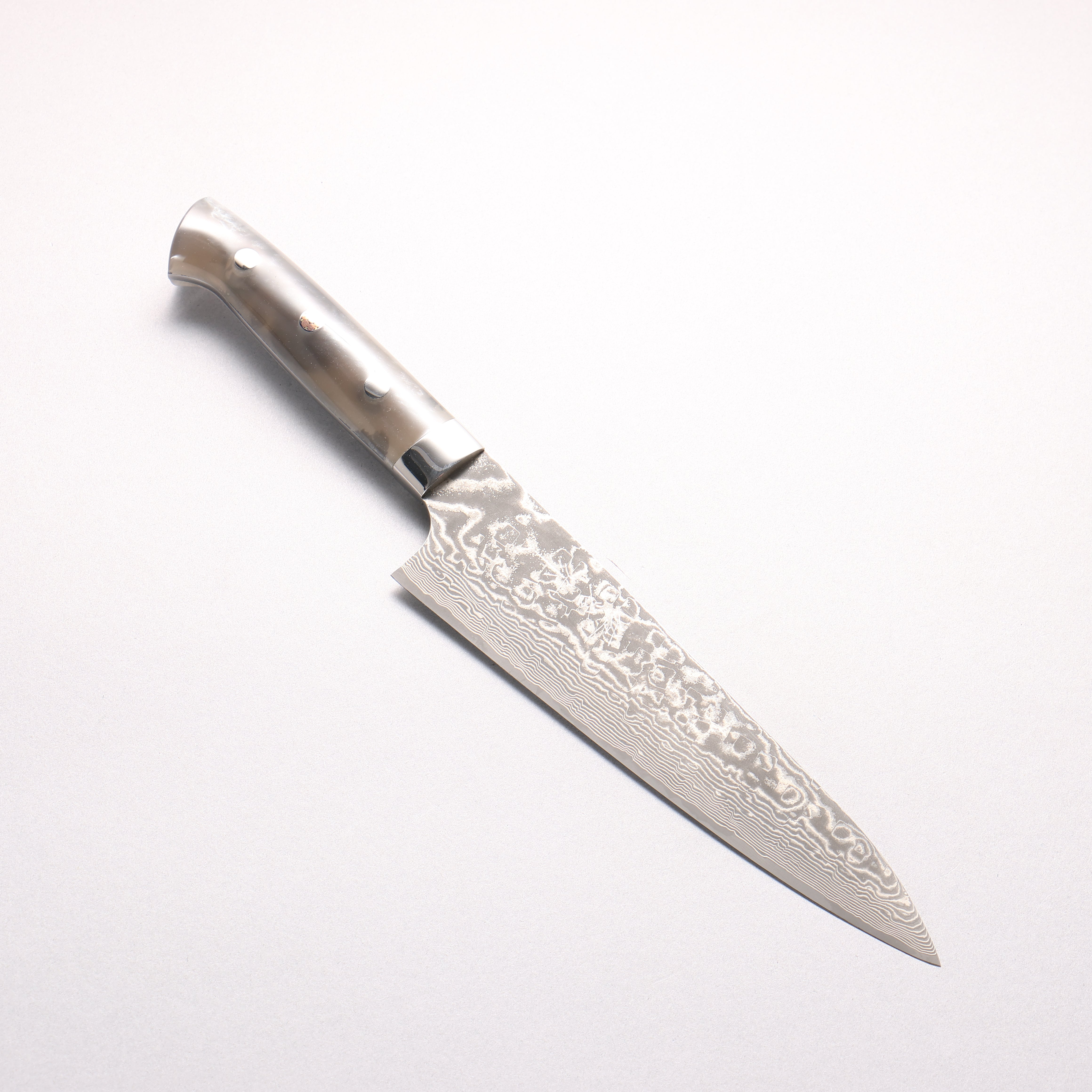 Takeshi Saji SG2 Black Damascus Gyuto 180mm Grey Marble Acrylic Handle