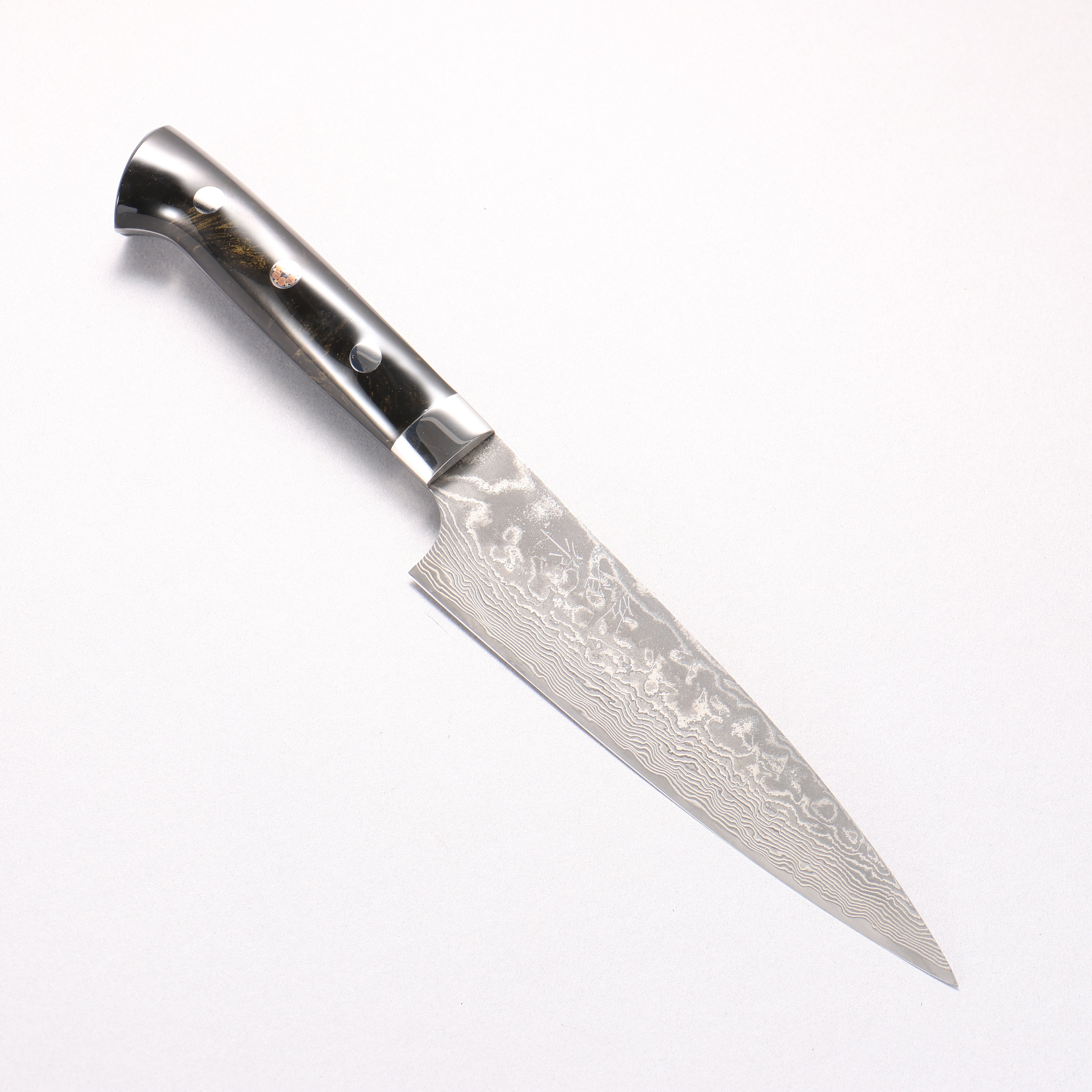 Takeshi Saji SG2 Black Damascus Petty-Utility 150mm Black With Gold Color Marble Acrylic Handle