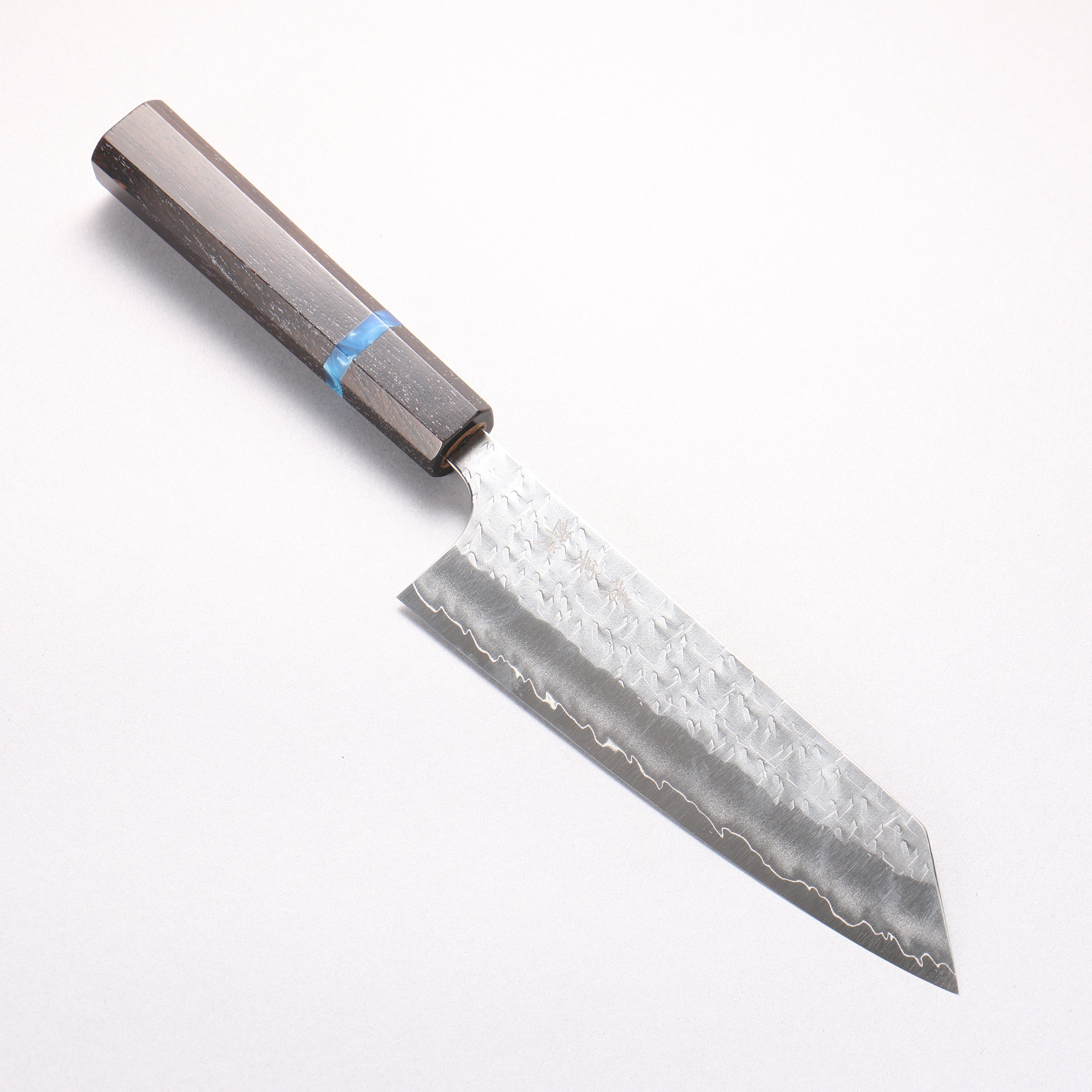 Yoshimi Kato Hyo SG2 Hammered Bunka 170mm Ebony (Blue Ring) Handle - Seisuke Knife