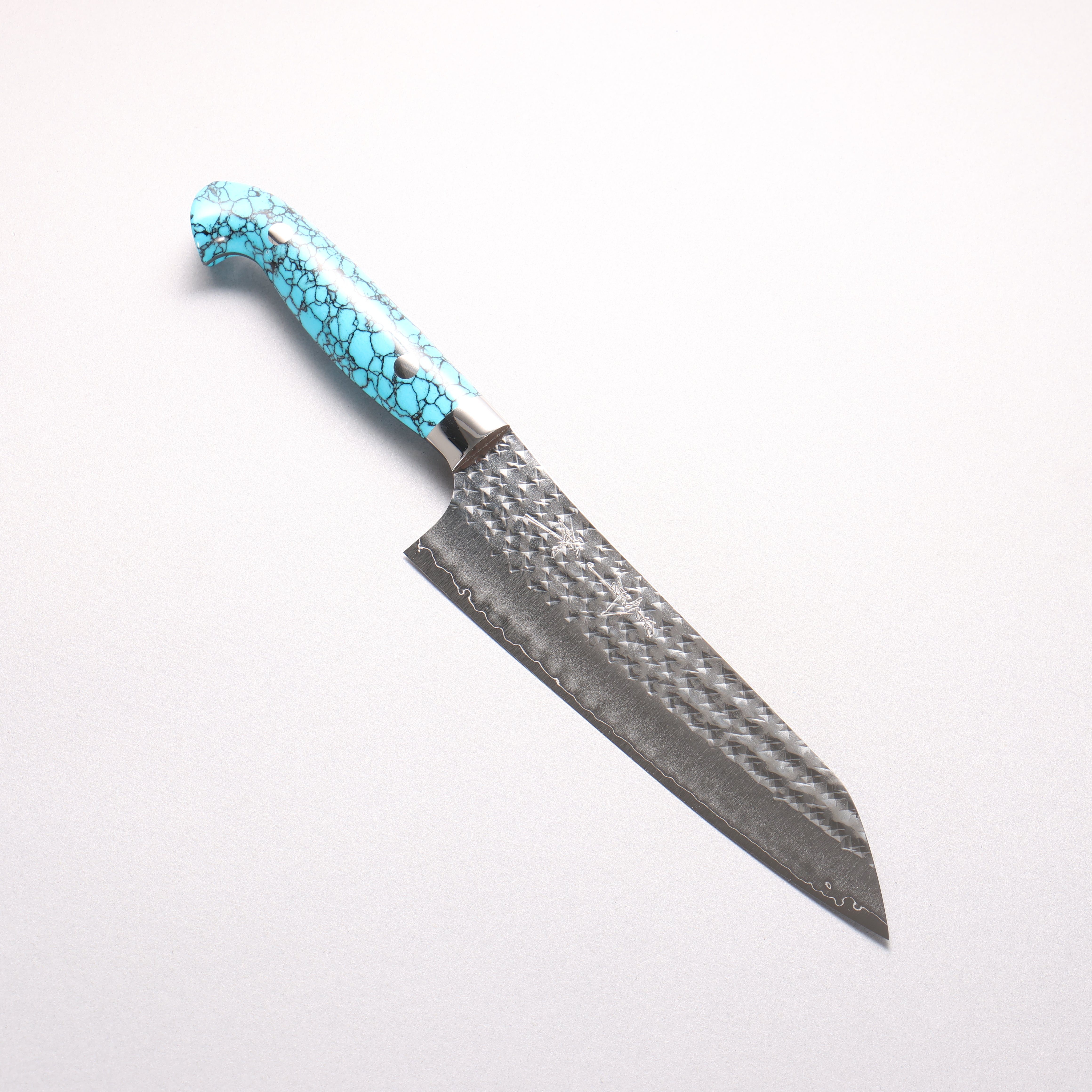 Yu Kurosaki Senko Ei SG2 Hammered Bunka 170mm Turquoise Handle