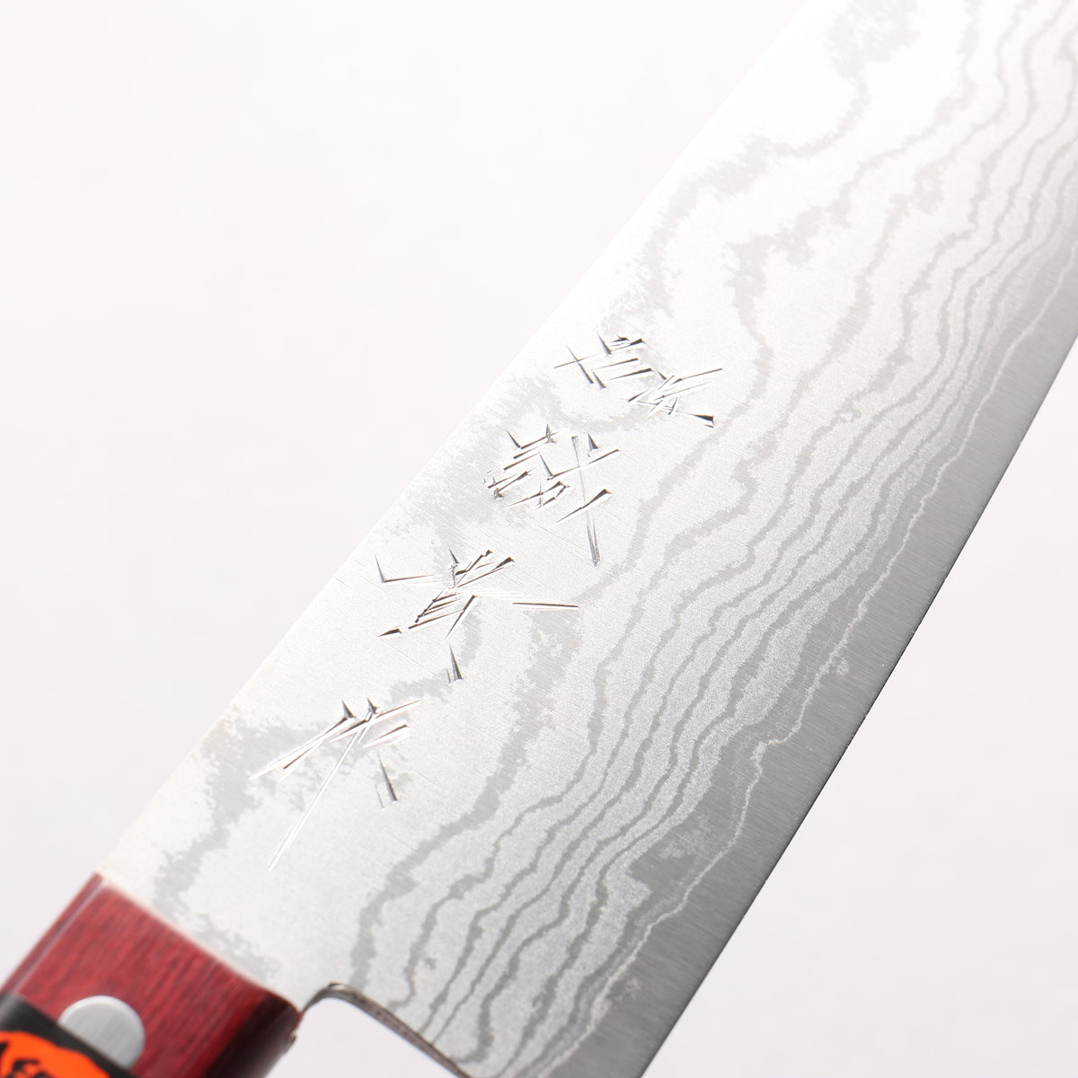 Shigeki Tanaka VG10 17 Layer Damascus Santoku 165mm Red Pakkawood Handle - Seisuke Knife