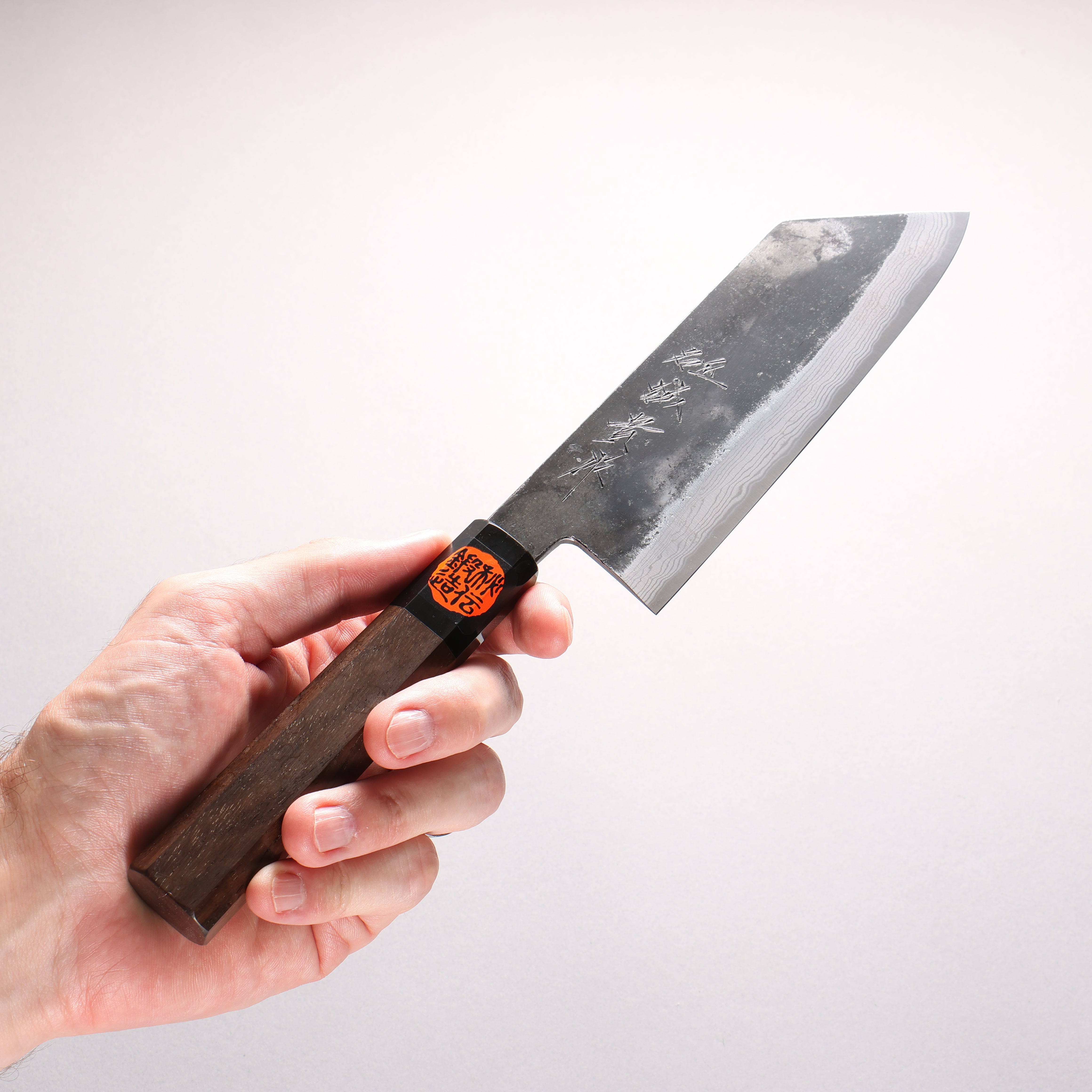 Shigeki Tanaka TEKKA Blue Steel No.2 Kurouchi Damascus Nakiri 165mm Walnut Handle