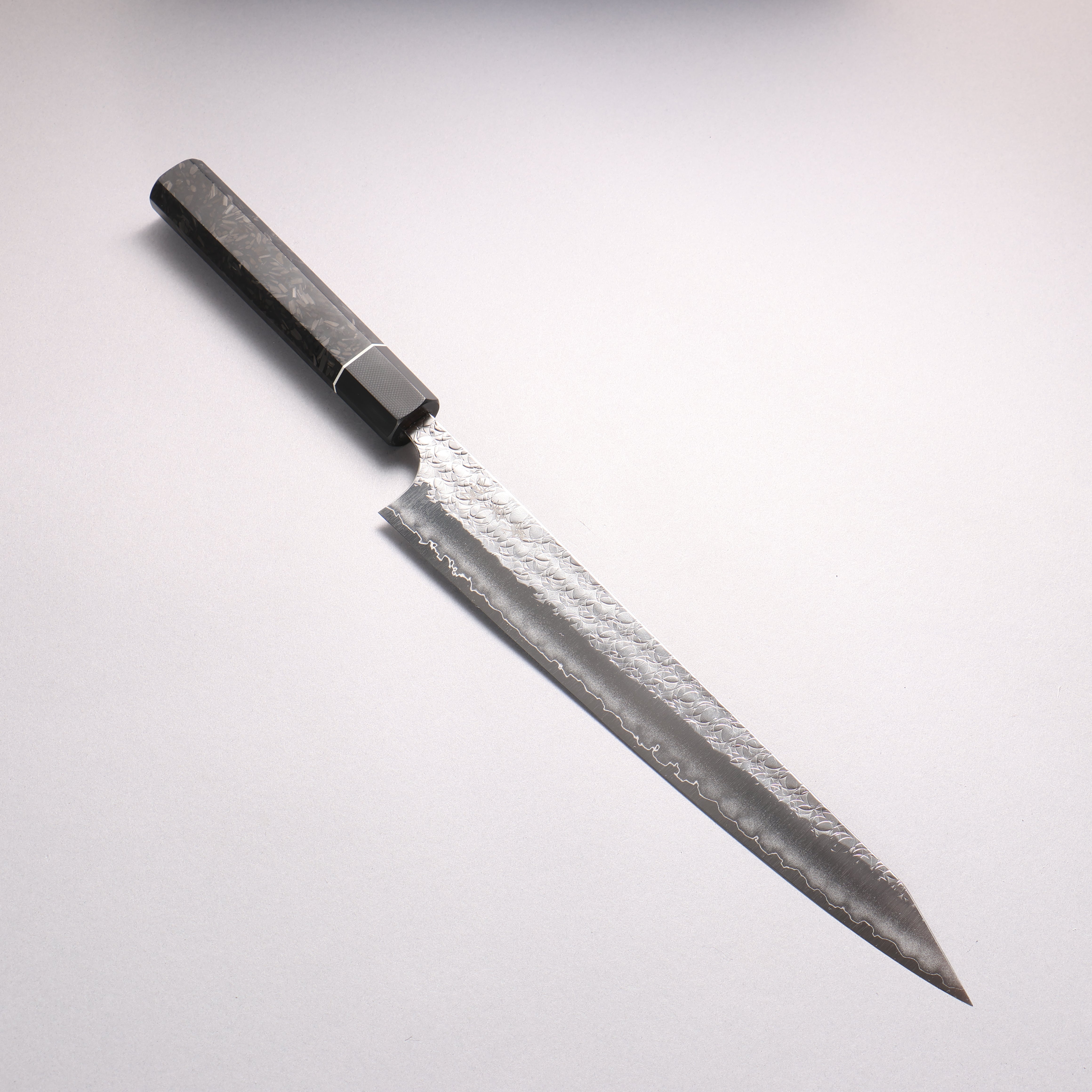 Yoshimi Kato Minamo SG2 Hammered Kiritsuke Sujihiki 270mm Carbon Fiber (ferrule: G10) Handle