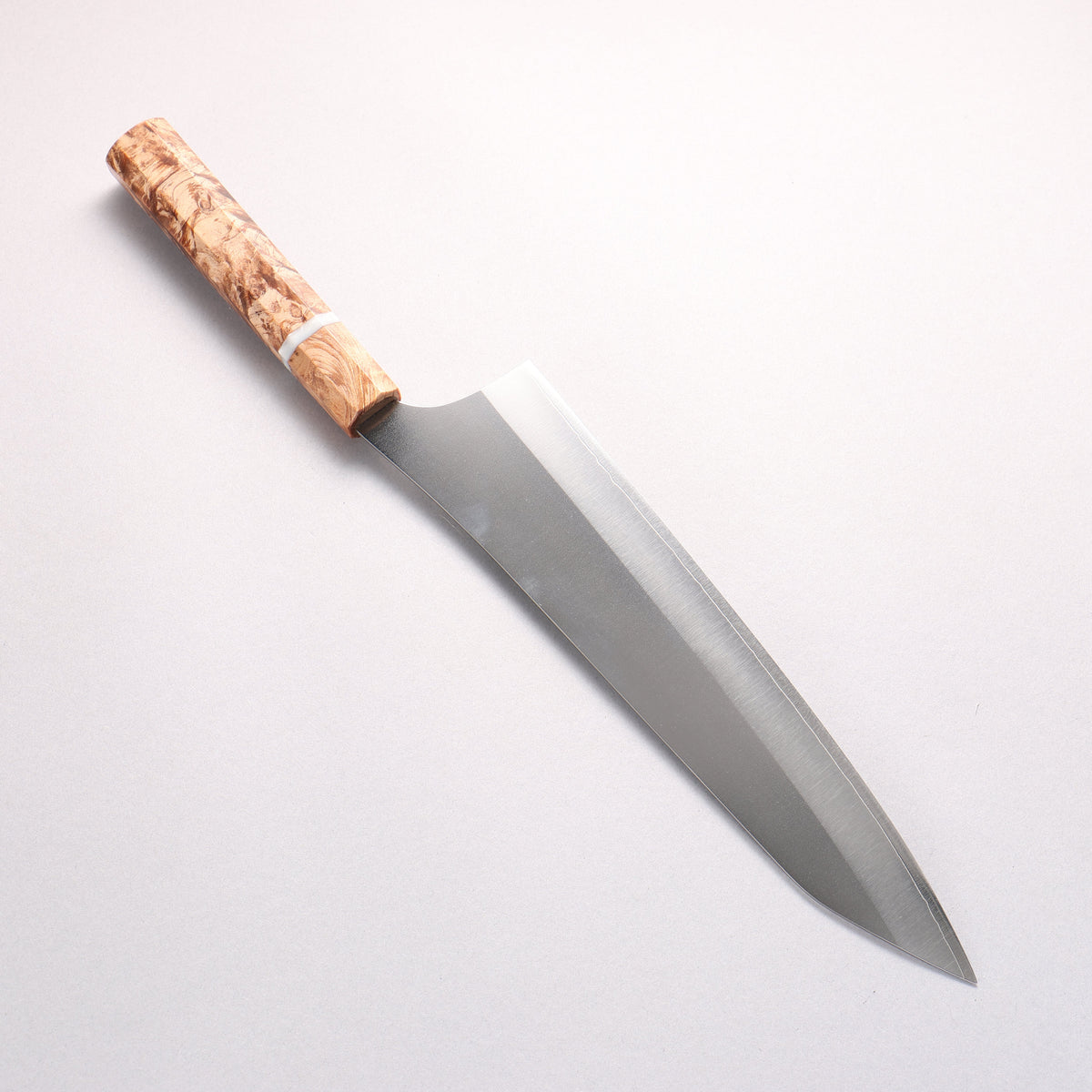 Yu Kurosaki Gekko VG-XEOS Gyuto 240mm Brown Stabilized Wood (White Ring) Handle