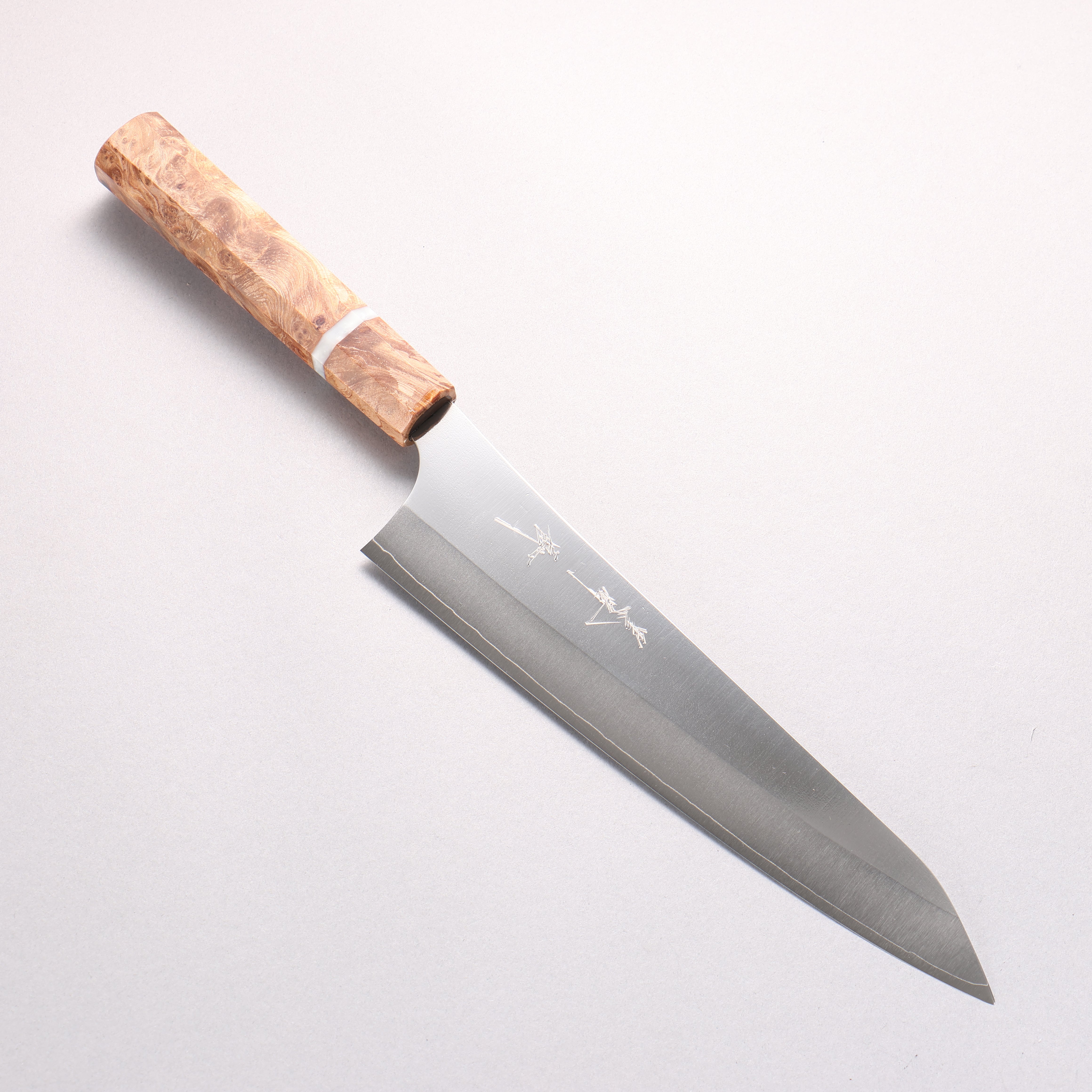Yu Kurosaki Gekko VG-XEOS Gyuto 210mm Brown Stabilized Wood (White Ring) Handle