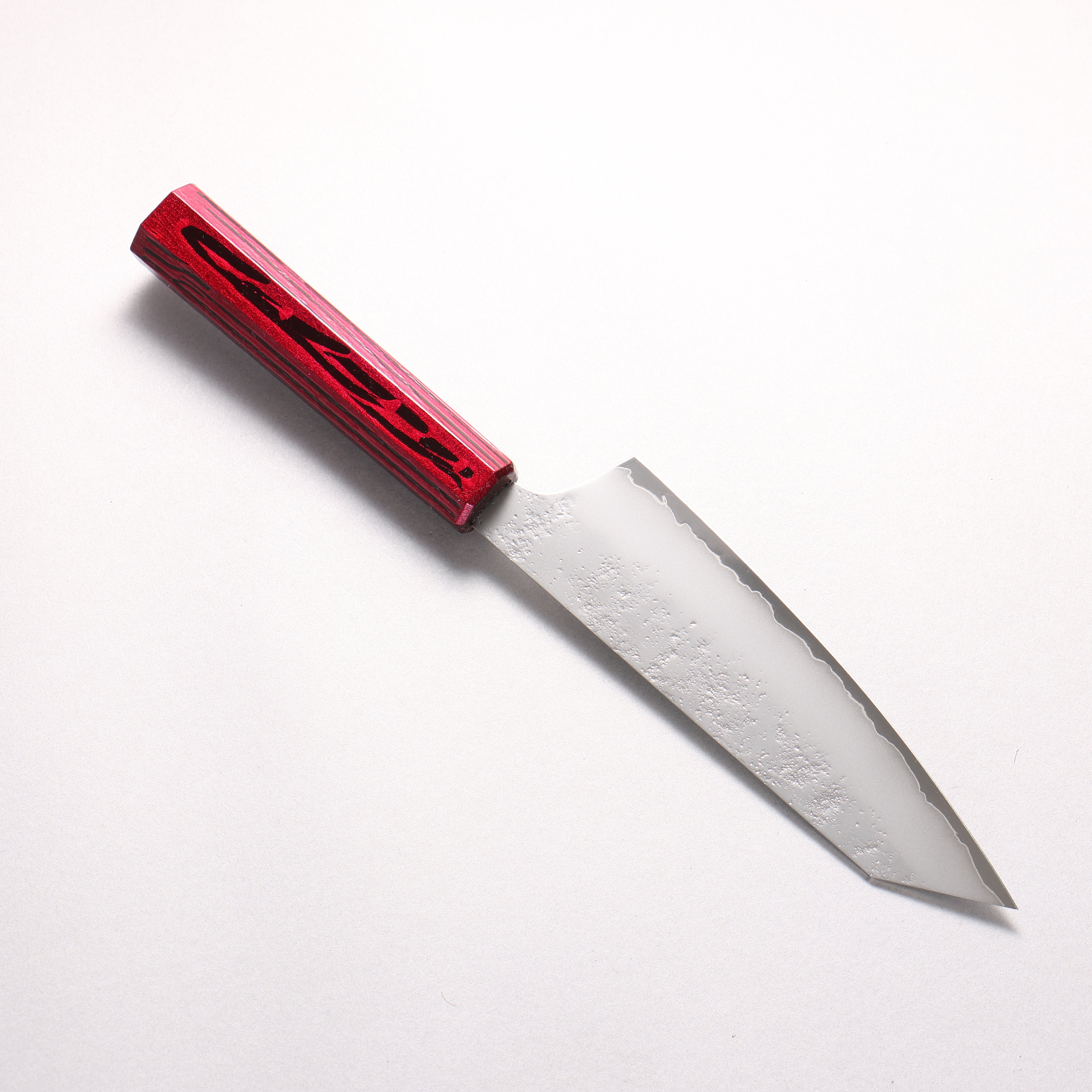 Sakai Takayuki Saikou VG10 Nashiji Kengata Santoku 160mm Brilliant Red Lacquer Color Handle