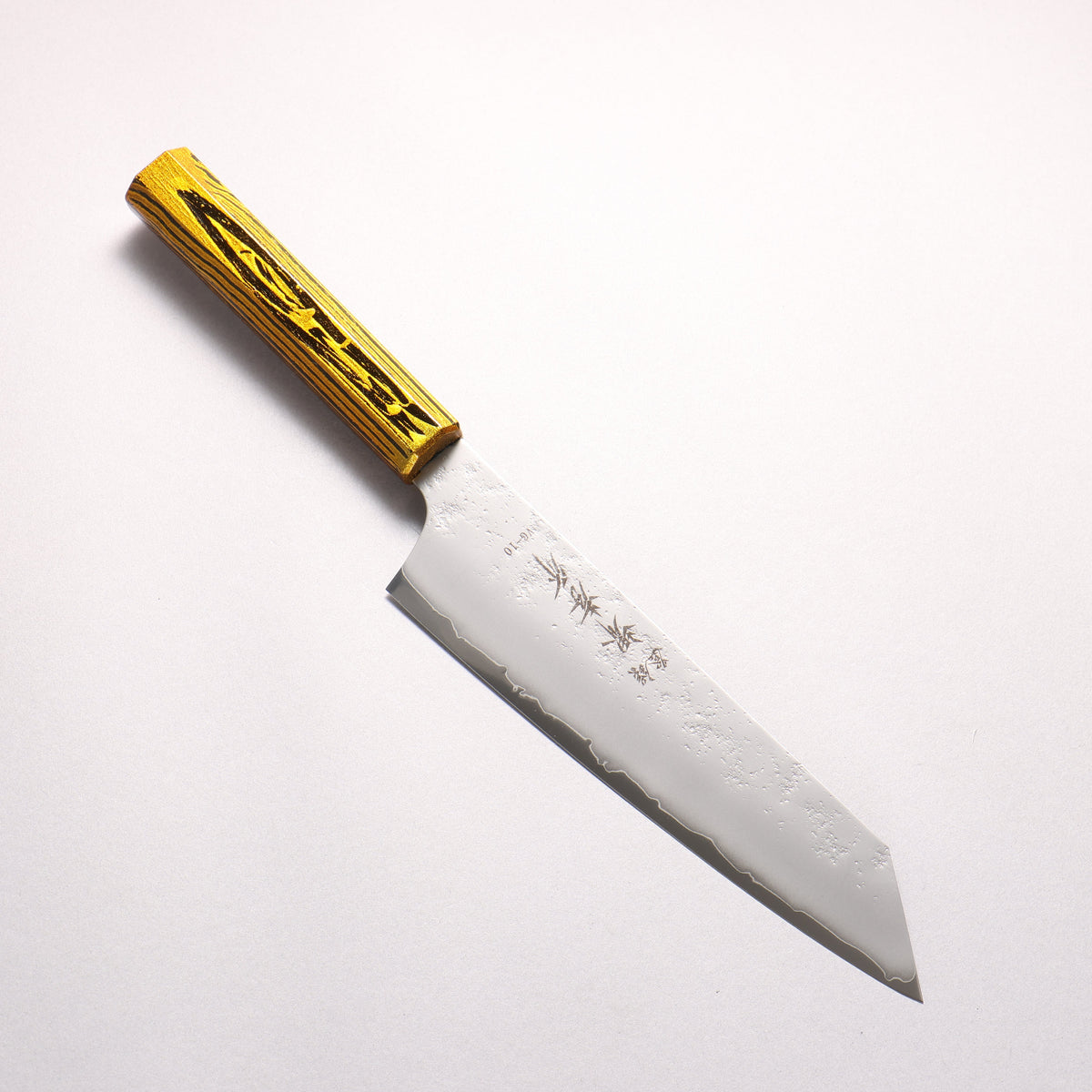 Sakai Takayuki Saikou VG10 Nashiji Kengata Gyuto 190mm Brilliant Gold Lacquer Color Handle