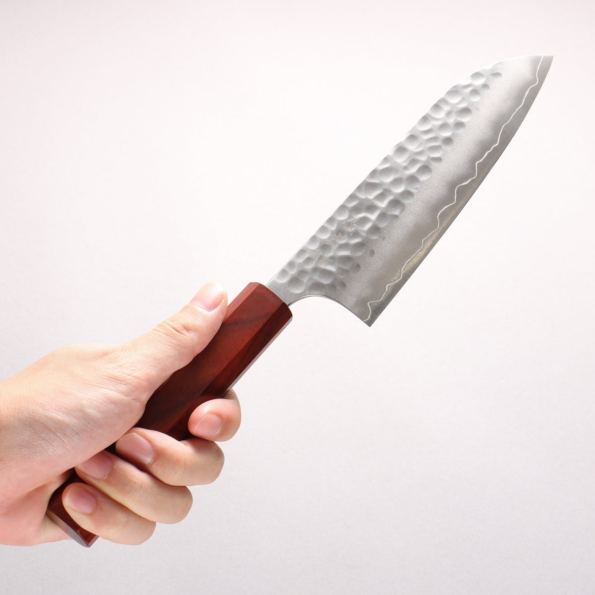 Yoshimi Kato VG7 Hammered(Maru) Migaki Finished Santoku 170mm Cocobolo Handle