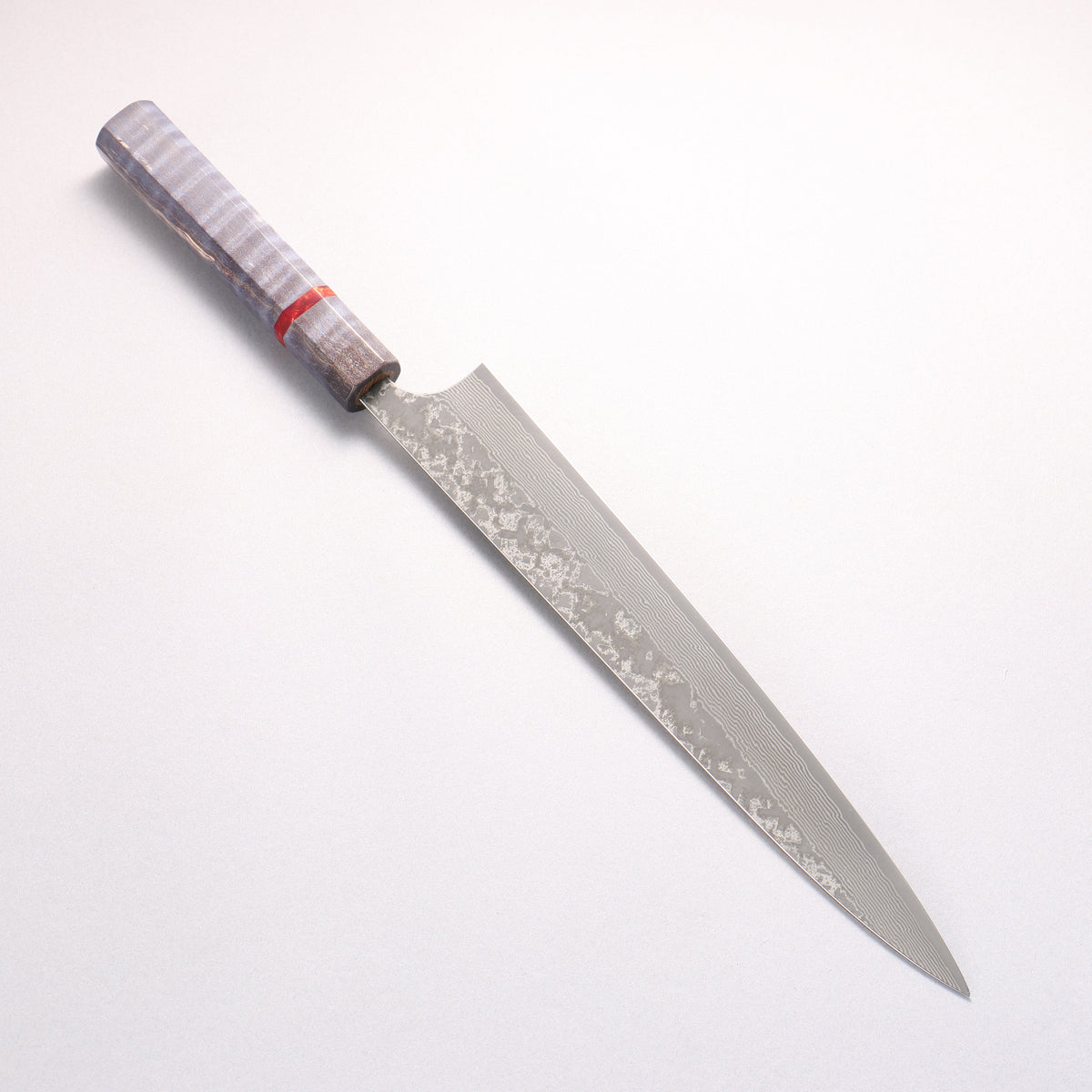 Yoshimi Kato VG10 Black Damascus Sujihiki 270mm Blue Stabilized Wood (With Red Ring) Handle