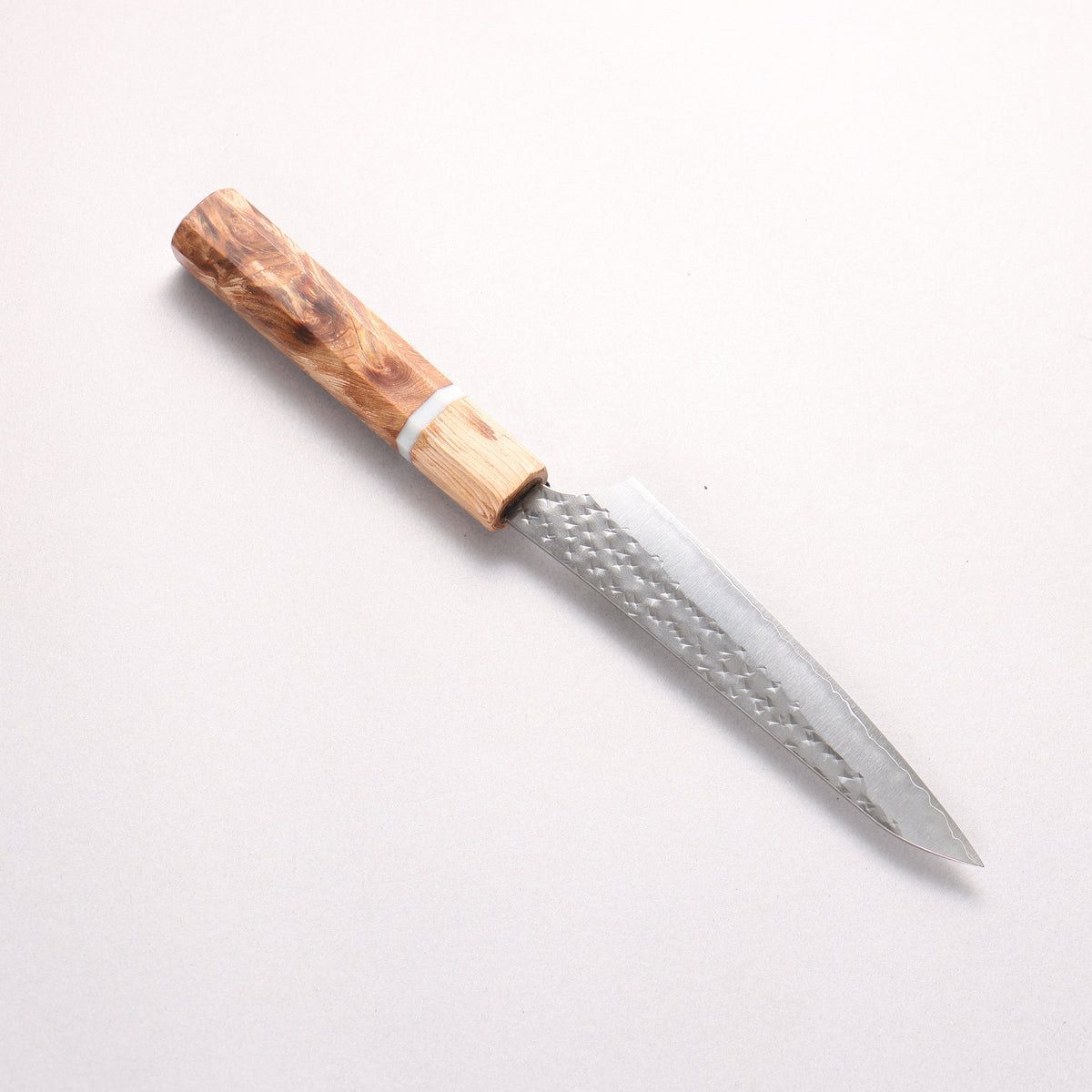 Yu Kurosaki Senko SG2 Hammered Petty-Utility 130mm Brown Stabilized Wood (White Ring) Handle