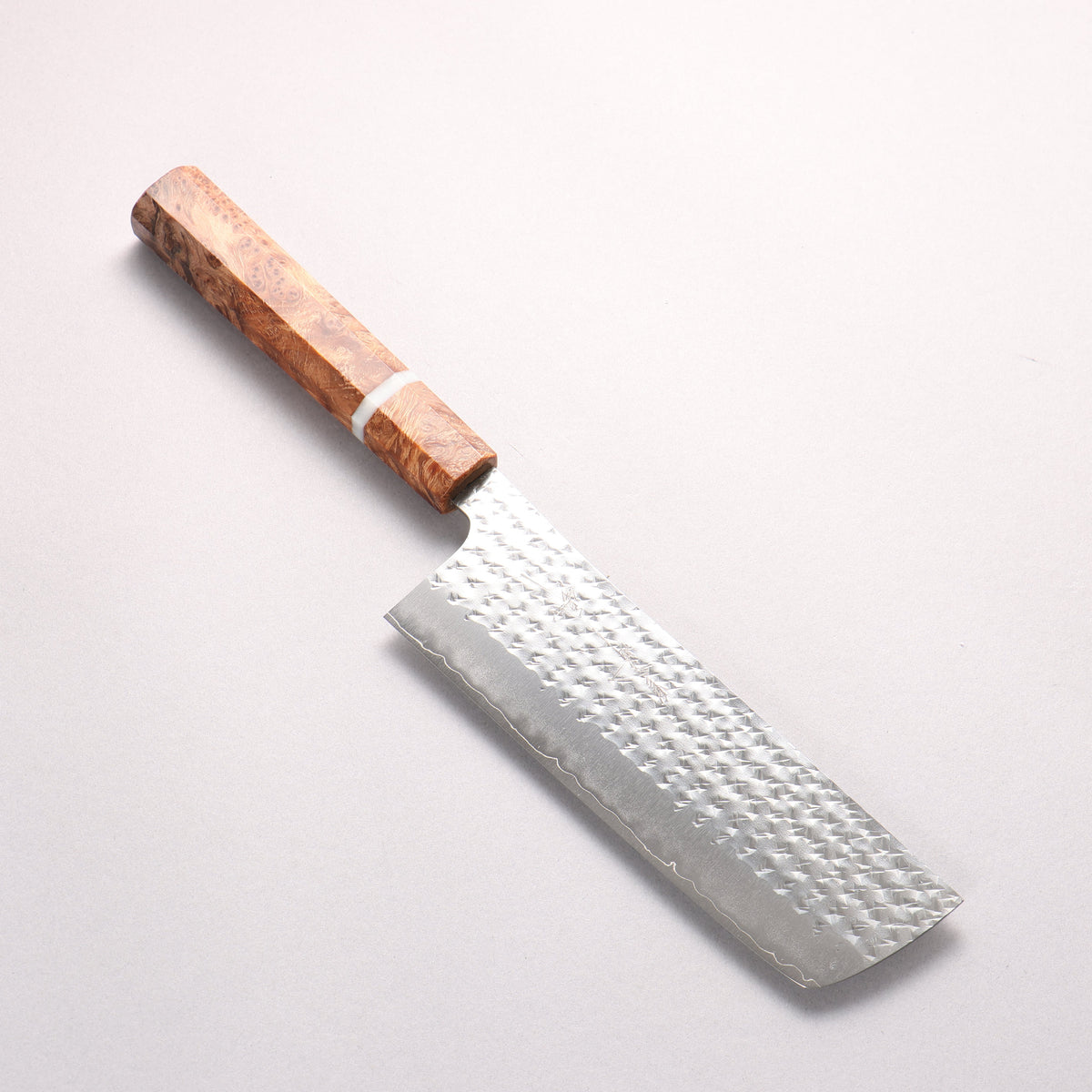 Yu Kurosaki Senko SG2 Hammered Nakiri 165mm Brown Stabilized Wood (White Ring) Handle