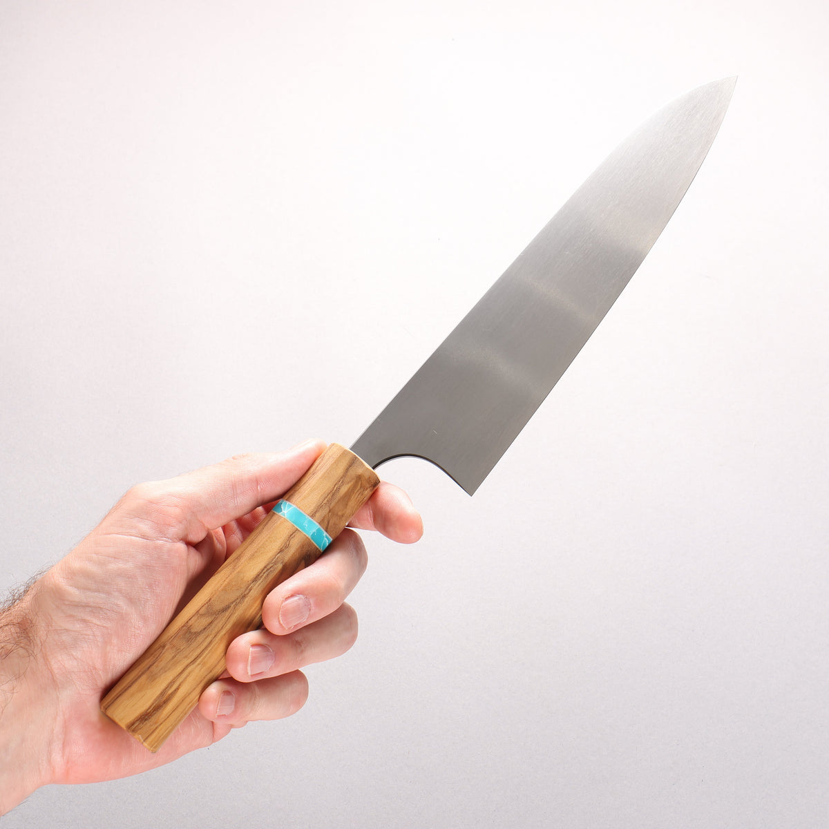 Anryu Suiran VG-XEOS Migaki Finished Gyuto 210mm Olive Tree (Turquoise Ring) Handle