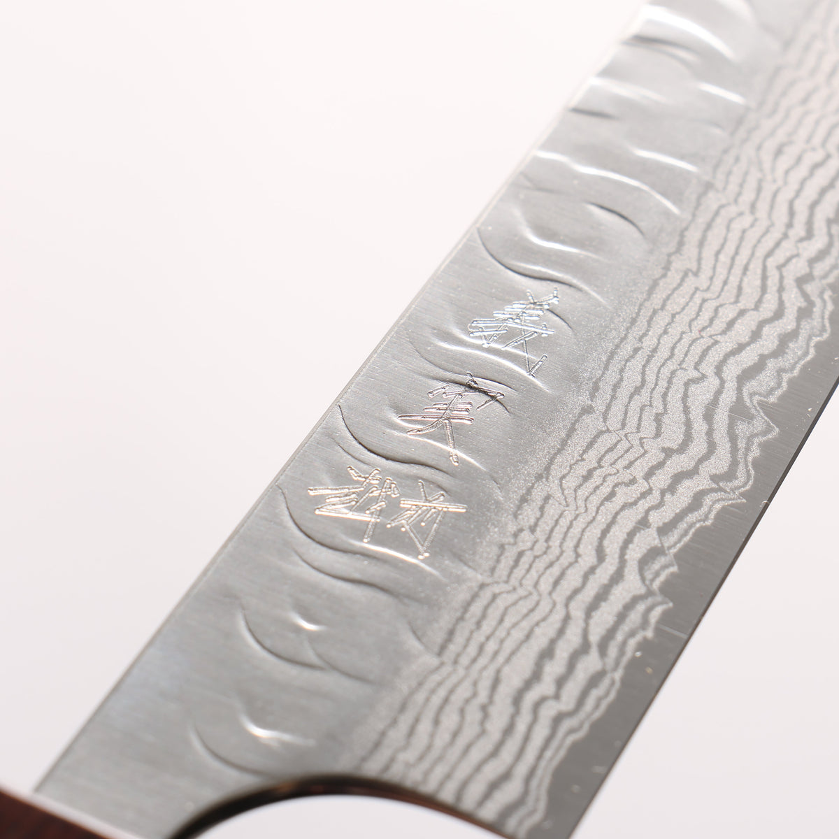 Yoshimi Kato Nami VG-XEOS Hammered Damascus Kiritsuke Petty-Utility 150mm Rosewood (White Turquoise Ring) Handle