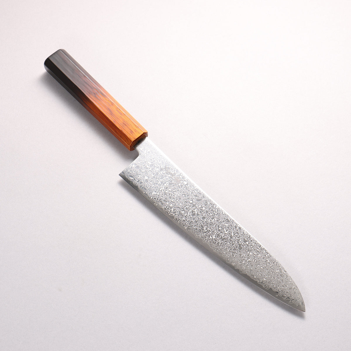 Kanjyo SG2 Damascus Gyuto 210mm Burnt Wood Lacquered Handle - Seisuke Knife