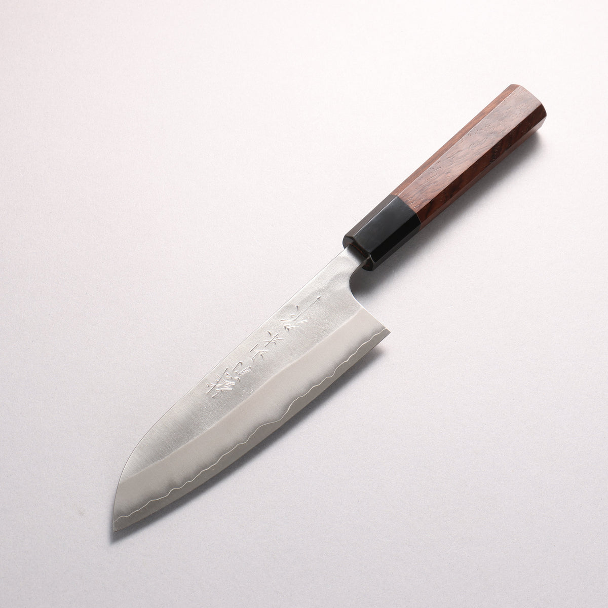 Nao Yamamoto Silver Steel No.3 Nashiji Santoku 165mm Walnut (Ferrule : Black Water Buffalo Horn) Handle - Seisuke Knife