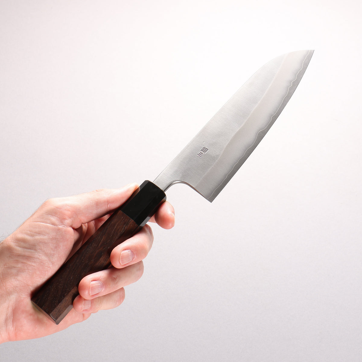 Nao Yamamoto Silver Steel No.3 Nashiji Santoku 165mm Walnut (Ferrule : Black Water Buffalo Horn) Handle - Seisuke Knife