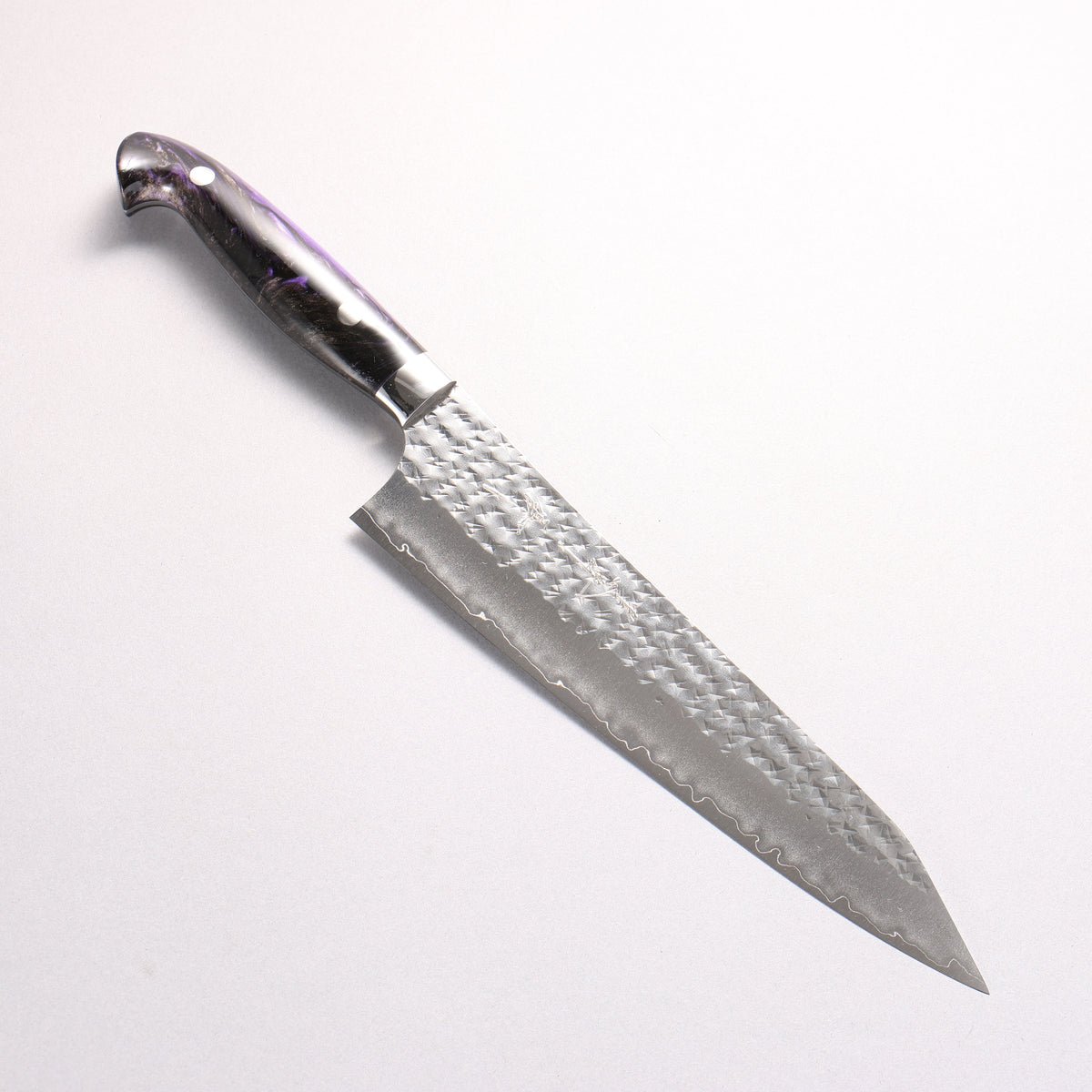 Yu Kurosaki Senko Custom SG2 Hammered Gyuto 210mm Black Purple Acrylic Handle