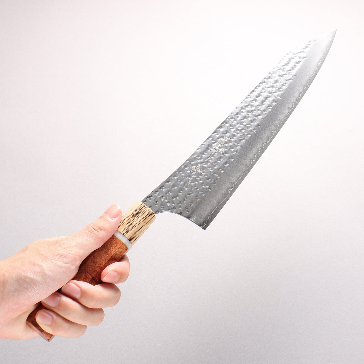 Yu Kurosaki Senko SG2 Hammered Gyuto 240mm Olive tree (ferrule: Water Buffalo Horn) Handle - Seisuke Knife