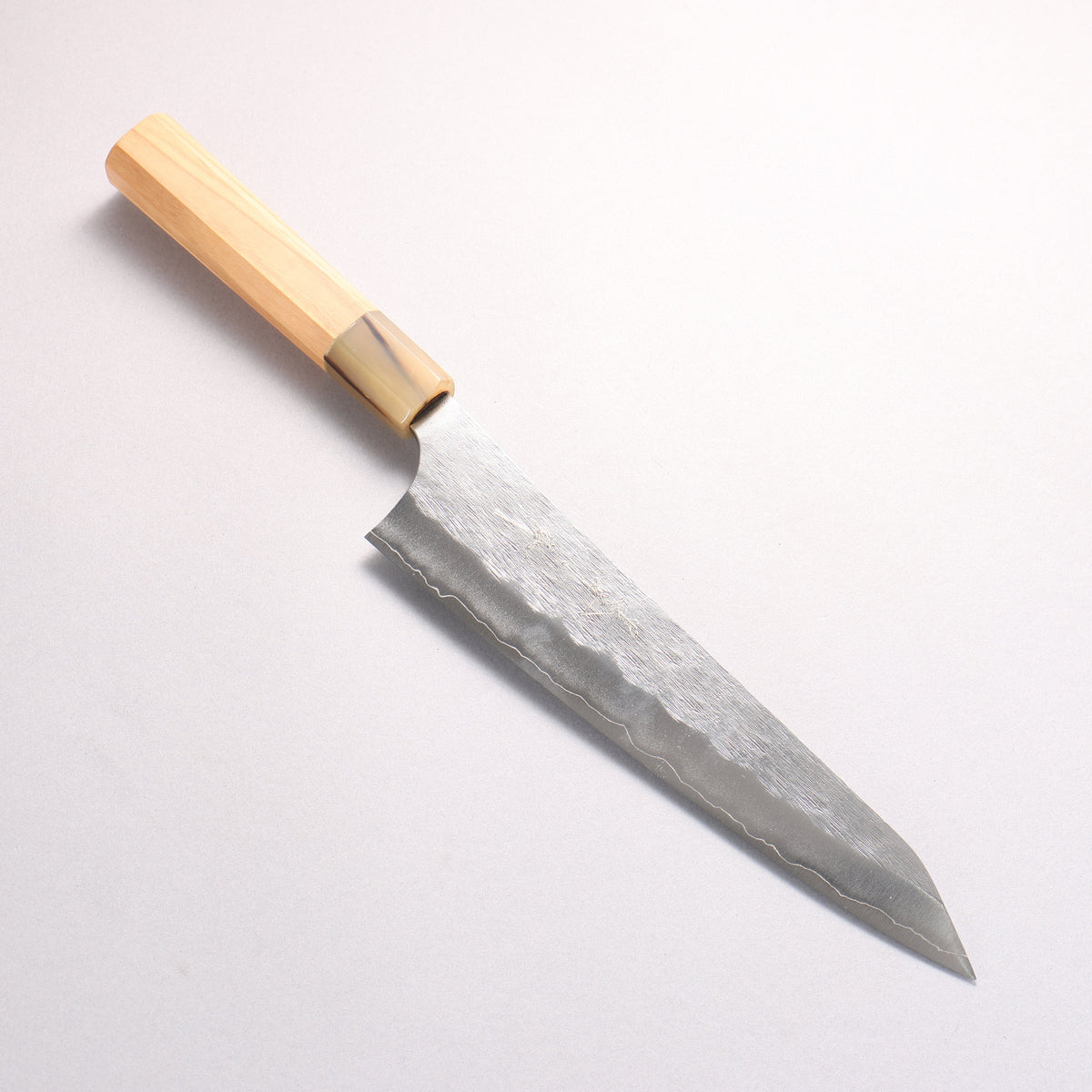 Yu Kurosaki Suiren Silver Steel No.3 Hammered Gyuto 210mm Olive Tree (ferrule: White Water Buffalo Horn) Handle - Seisuke Knife