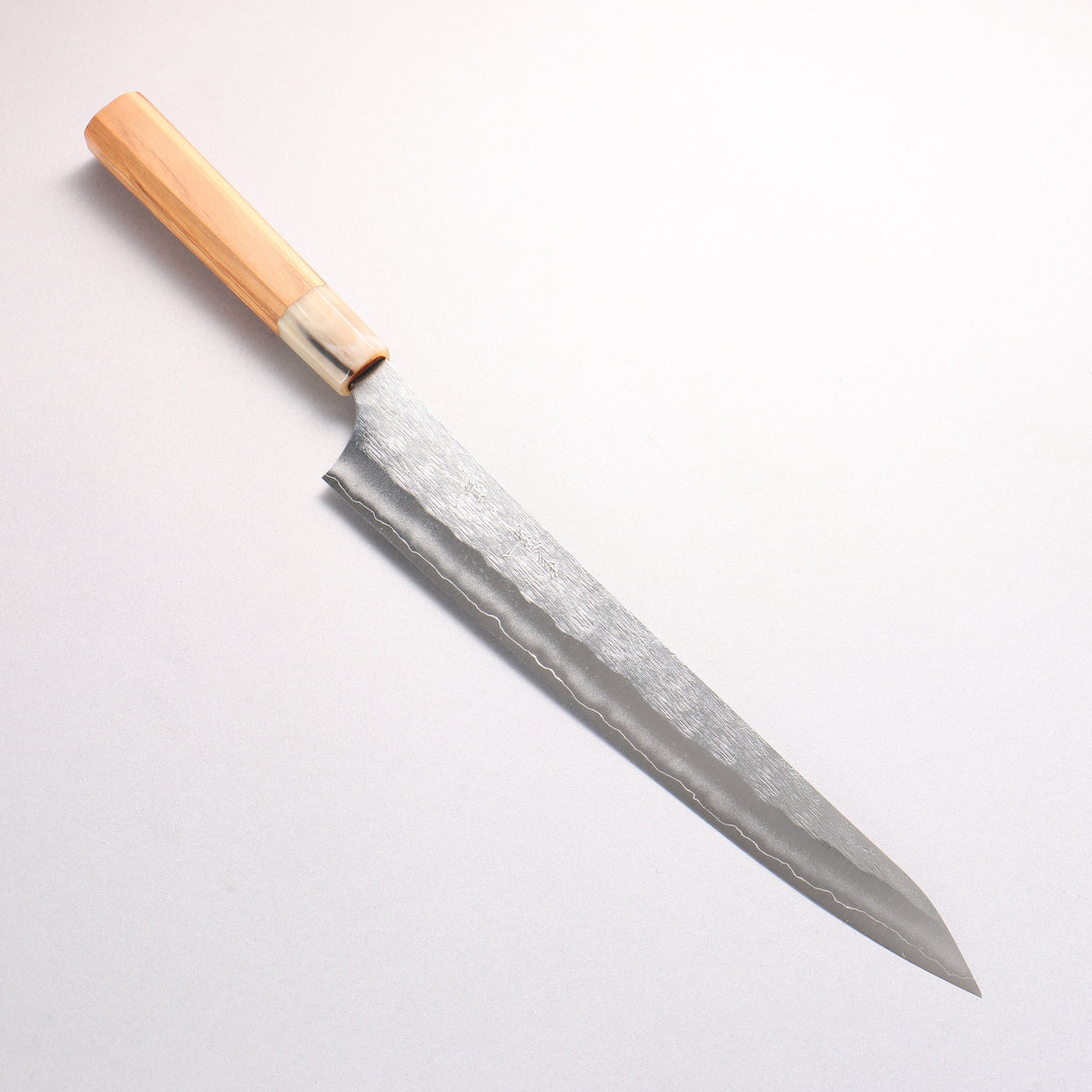 Yu Kurosaki Suiren Silver Steel No.3 Hammered Sujihiki 270mm Olive Tree (ferrule: White Water Buffalo Horn) Handle - Seisuke Knife