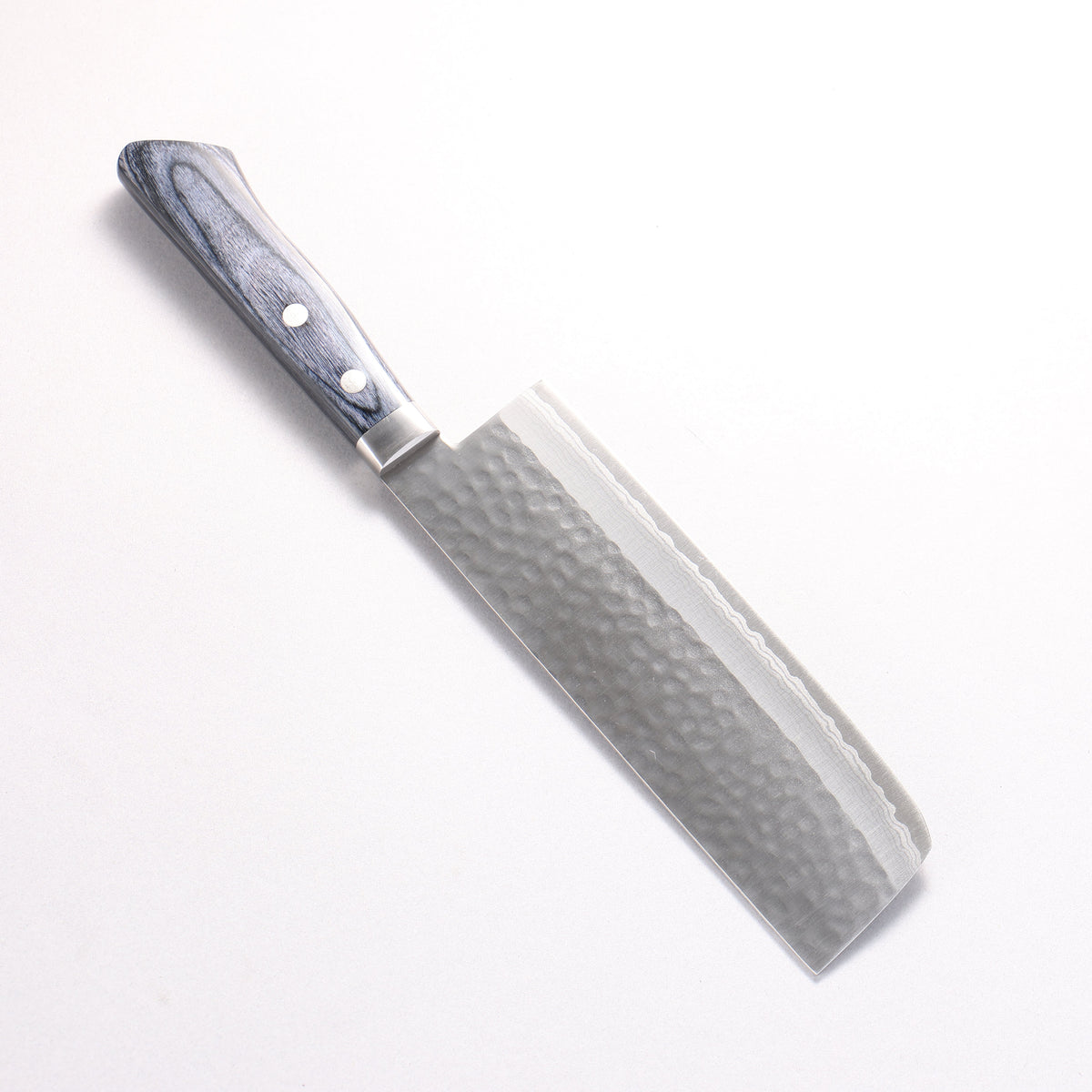 Kunihira Kokuryu VG10 Hammered Damascus Nakiri 165mm Navy blue Pakka wood Handle