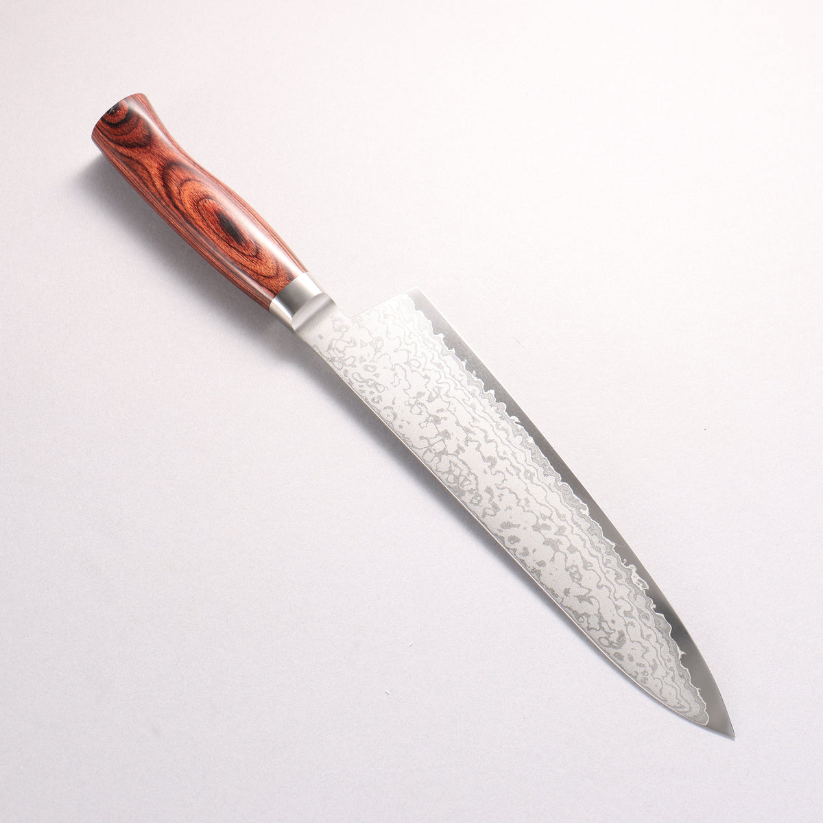 Sakai Kikumori VG10 17 Layer Damascus Gyuto 210mm Red Pakka wood Handle